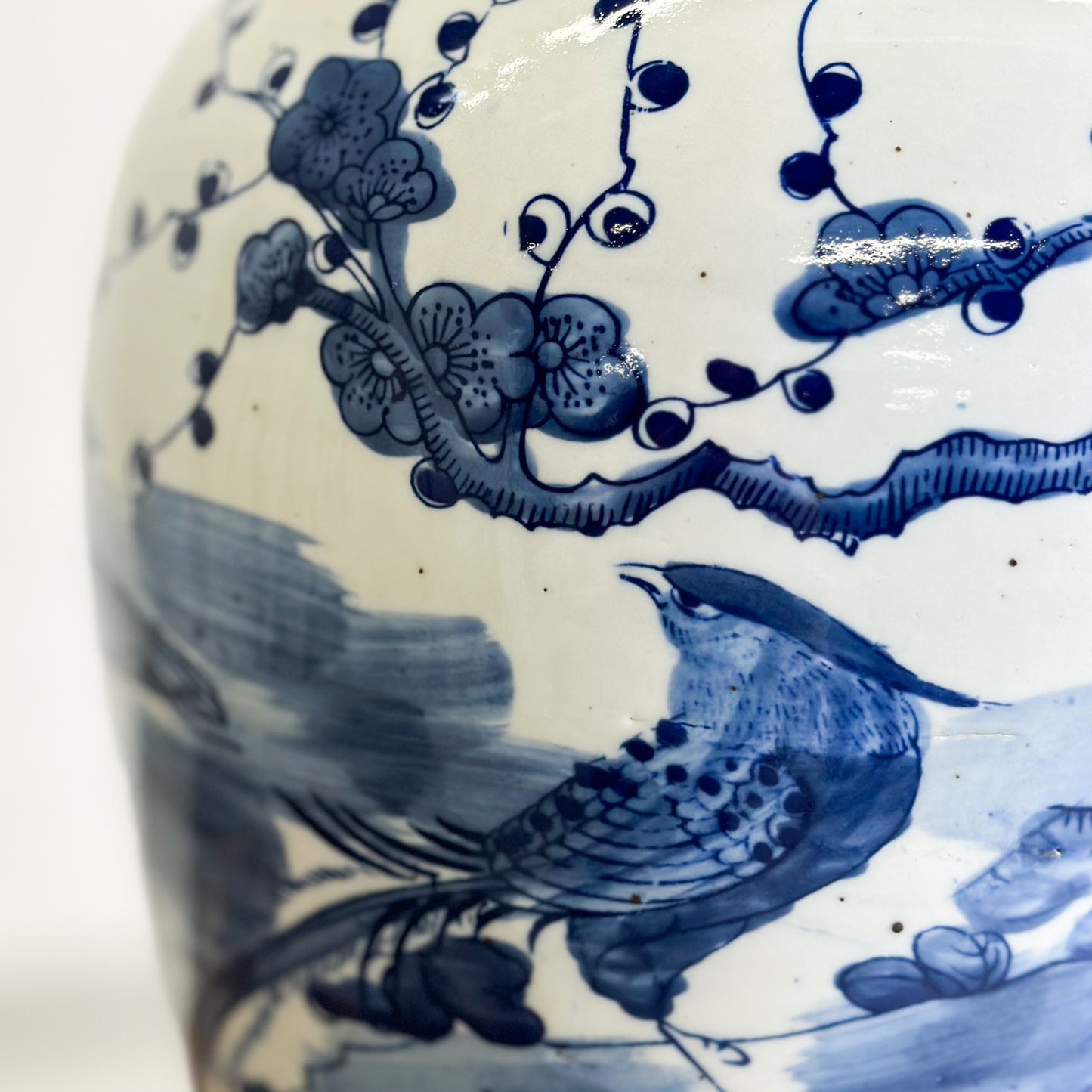 Birds & Flowers Porcelain Temple Jar