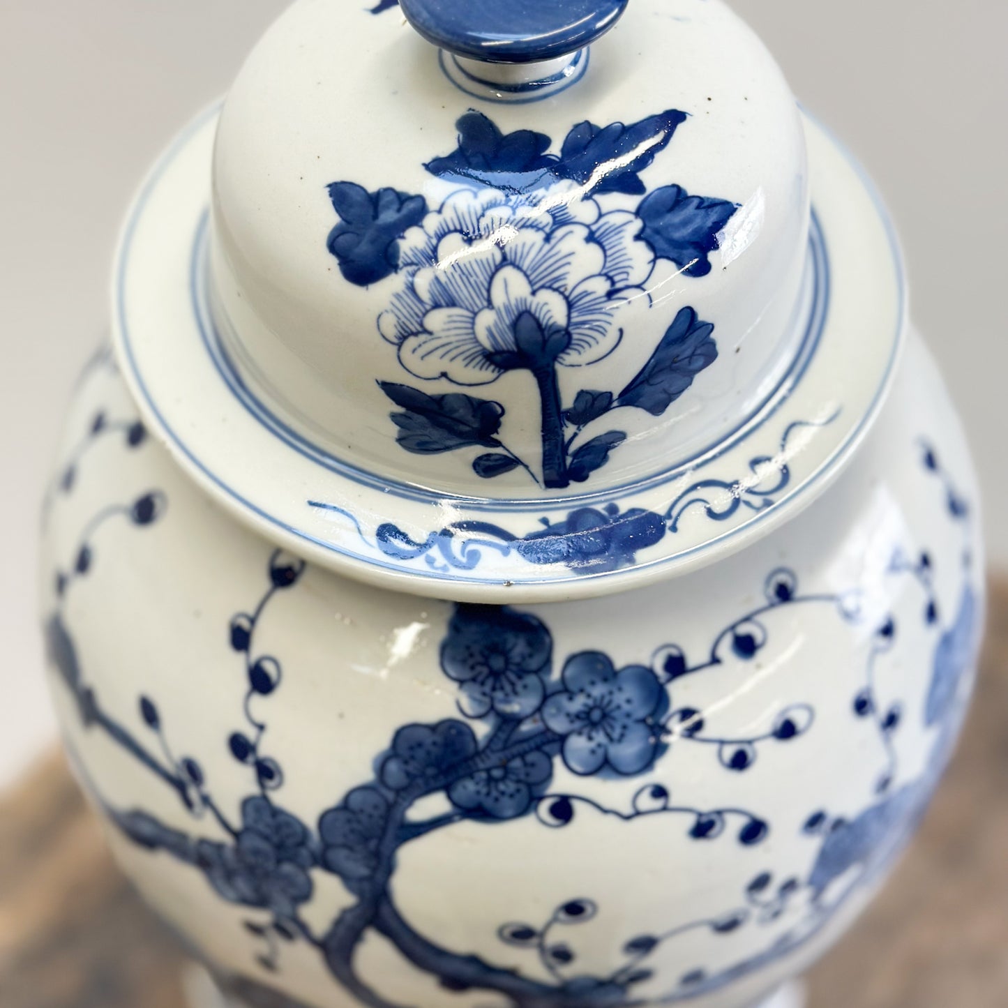 Birds & Flowers Porcelain Temple Jar