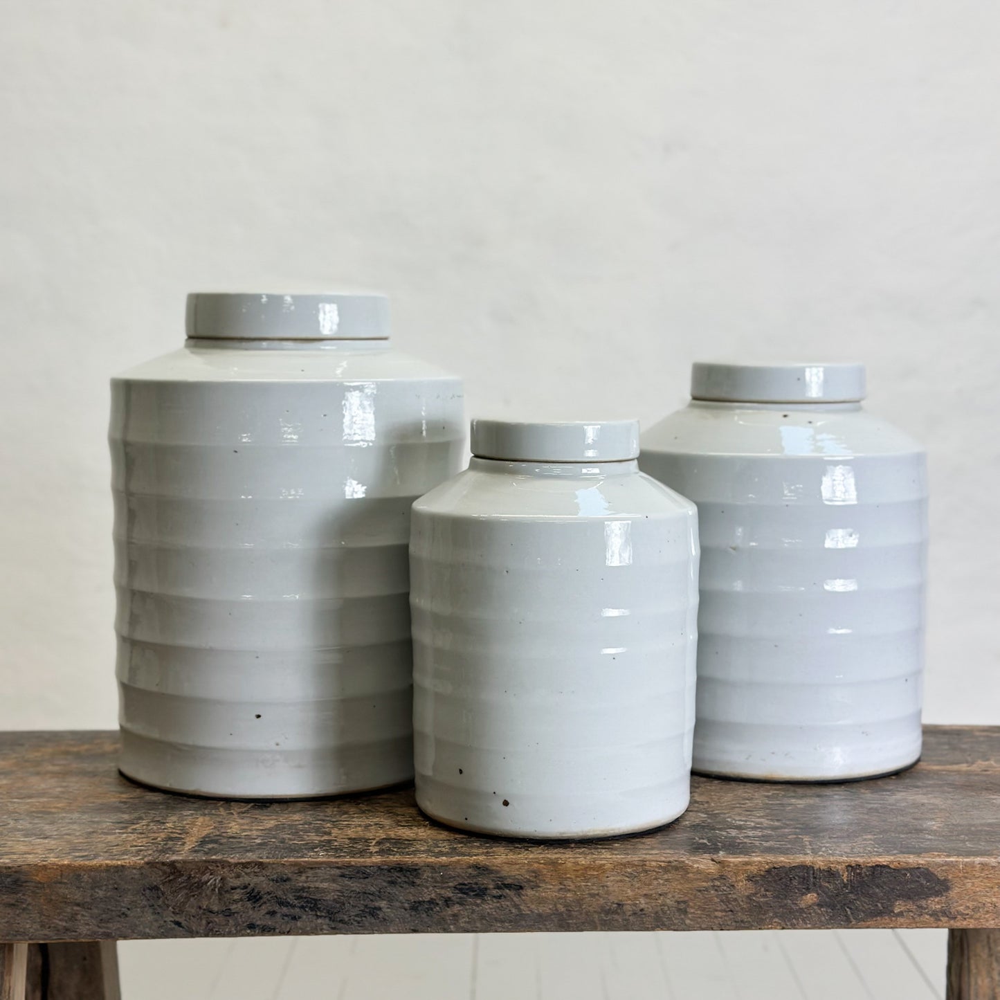Ribbed Porcelain Milk Container