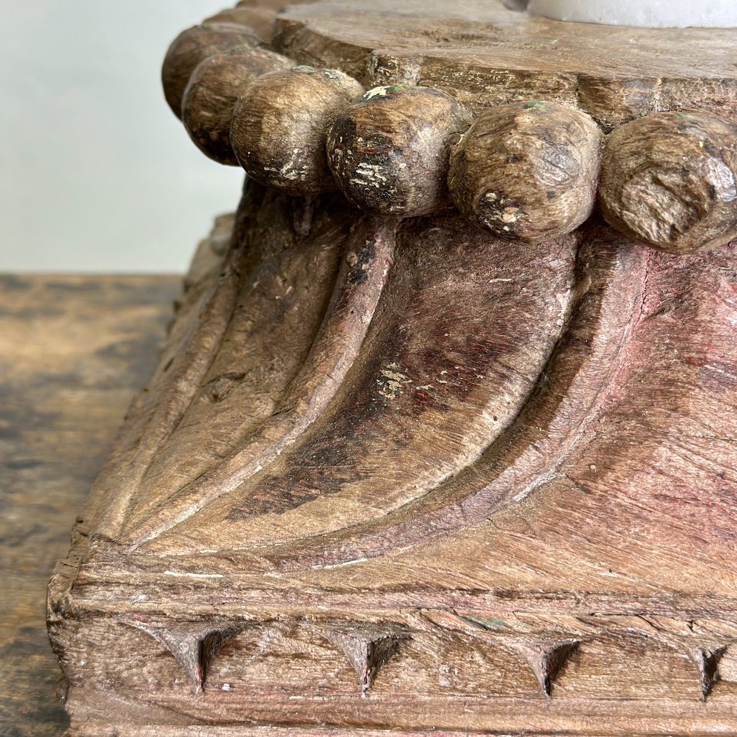 Carved Column Base Candle Stand