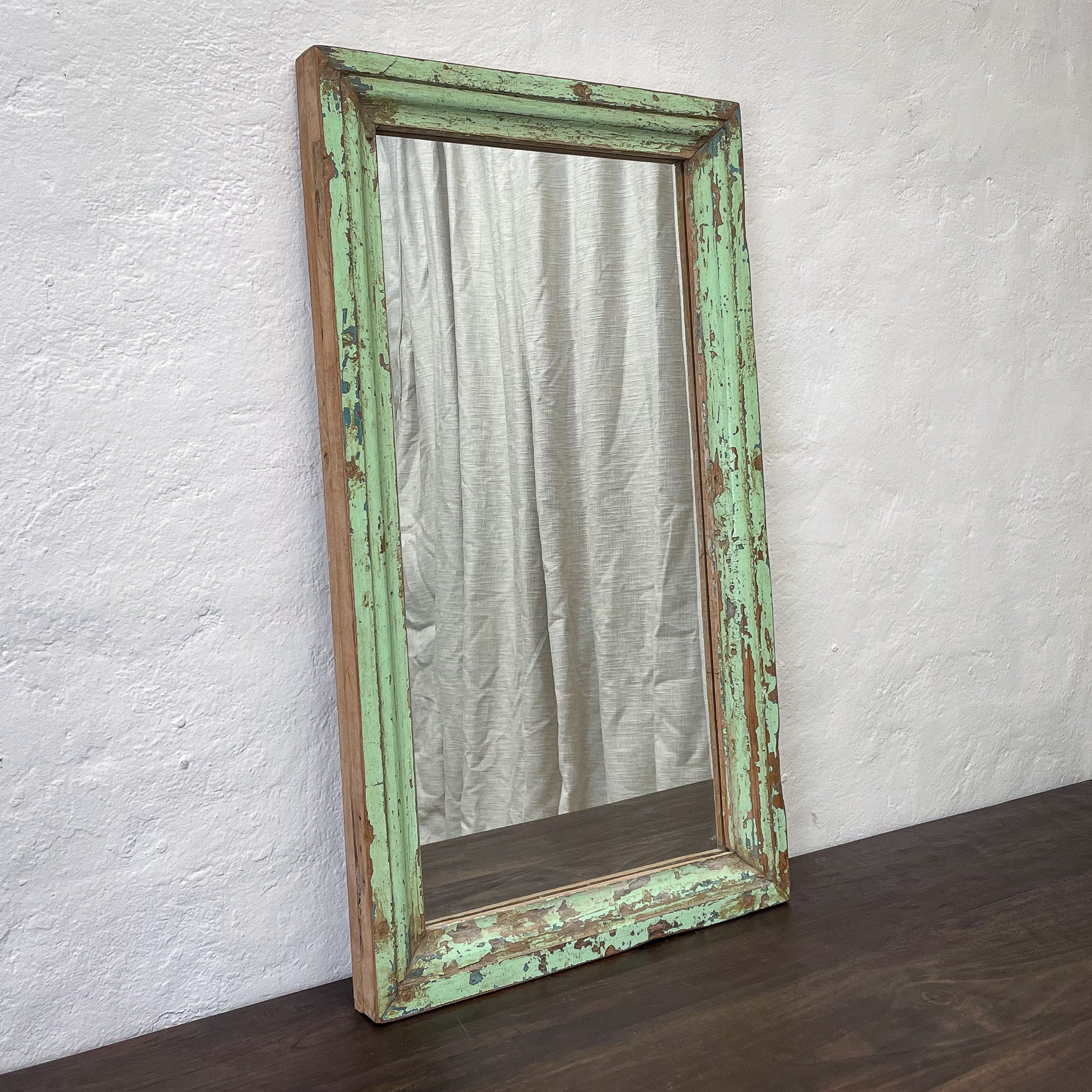 Wooden Green Mirror