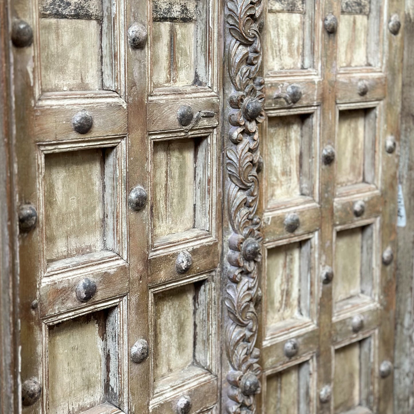 Vintage Carved Indian Door with Frame