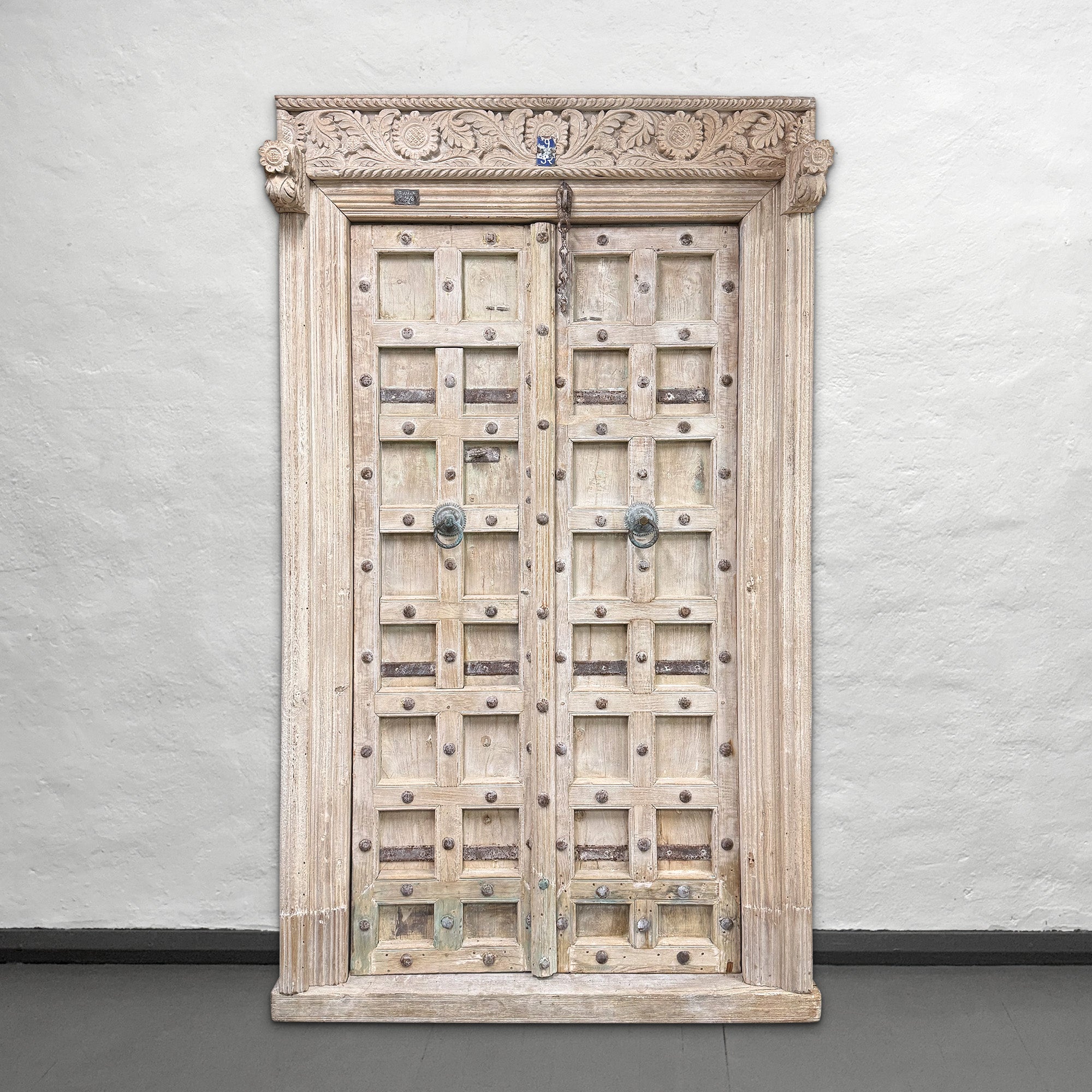 Floral Header Hand Carved Indian Door