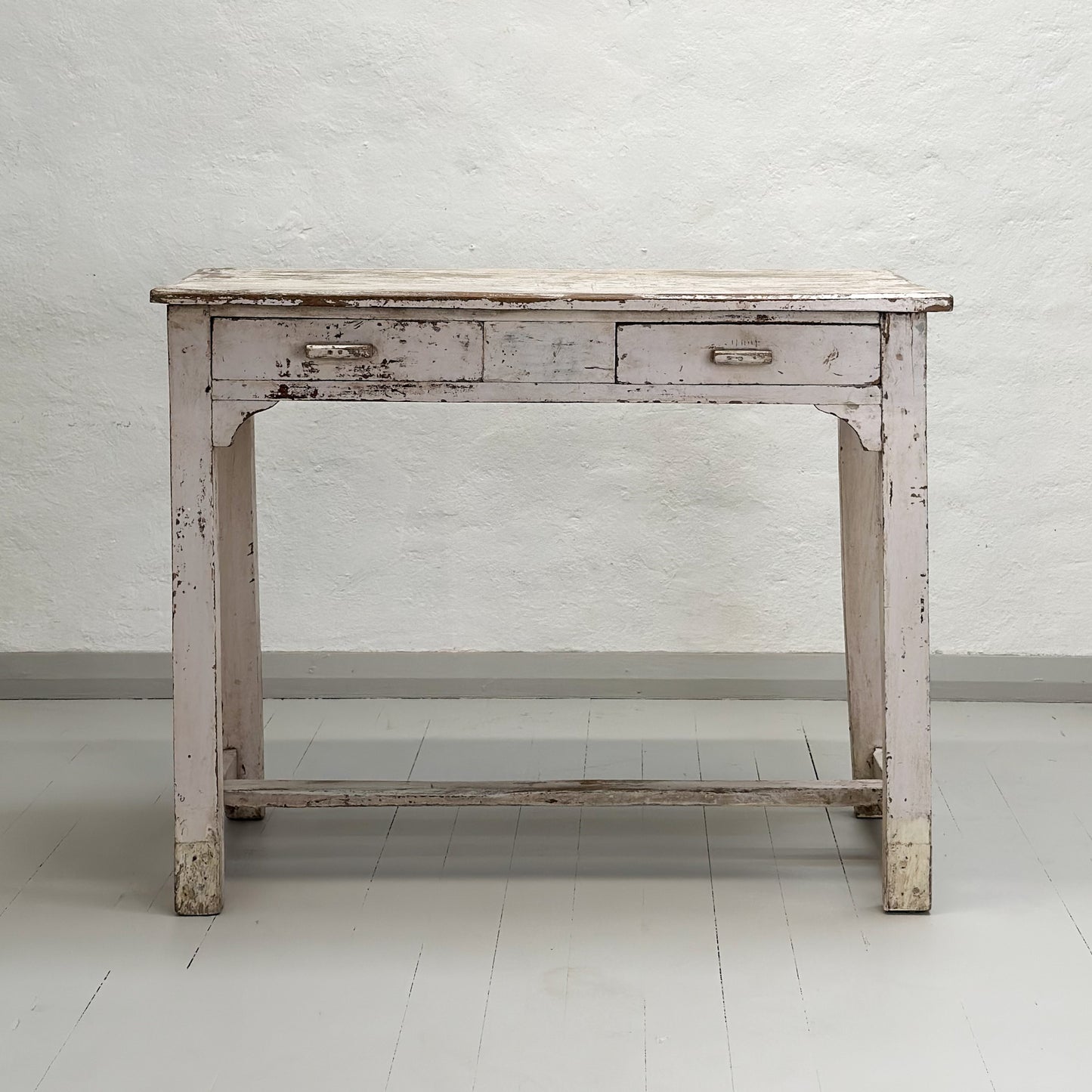 Rustic Painted 2 Drawer Table