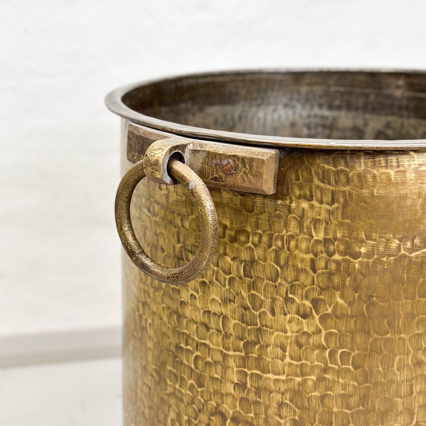 Vintage Brass Planter Pot with Handles
