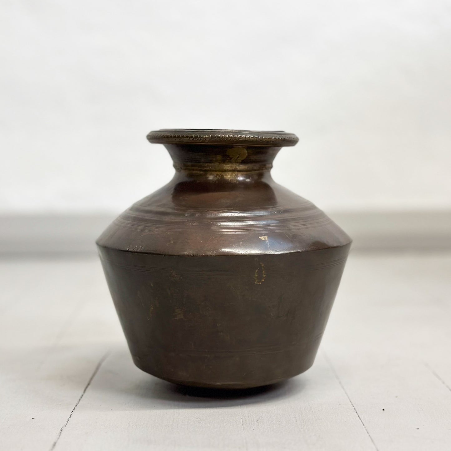 Vintage Dark Brass Pot
