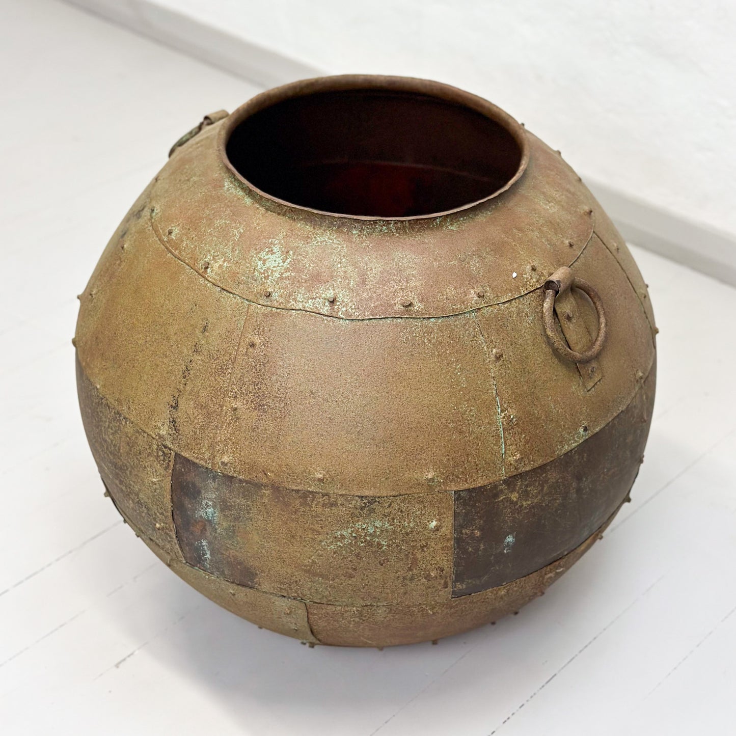 Round Vintage Iron Planter Pot