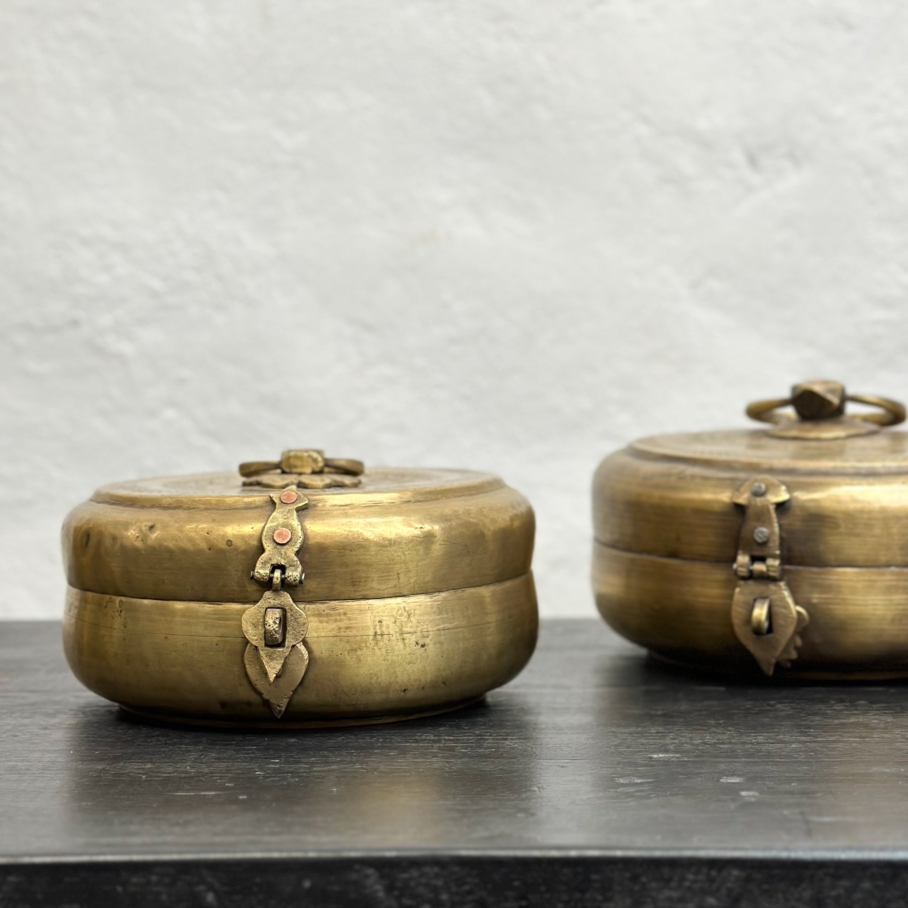 Assorted Vintage Brass Chapati Box