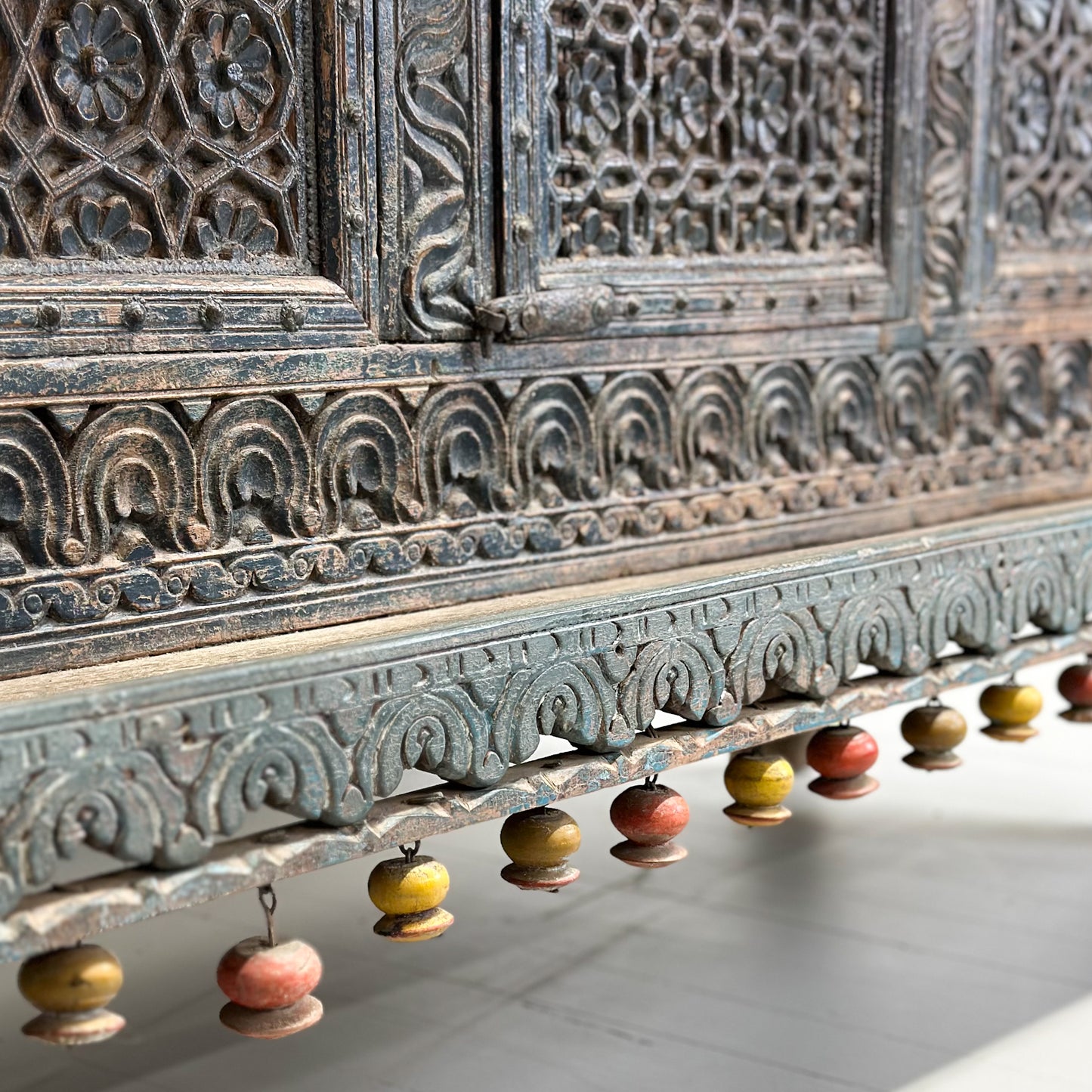 Ornate Carved & Painted Majuce Chest