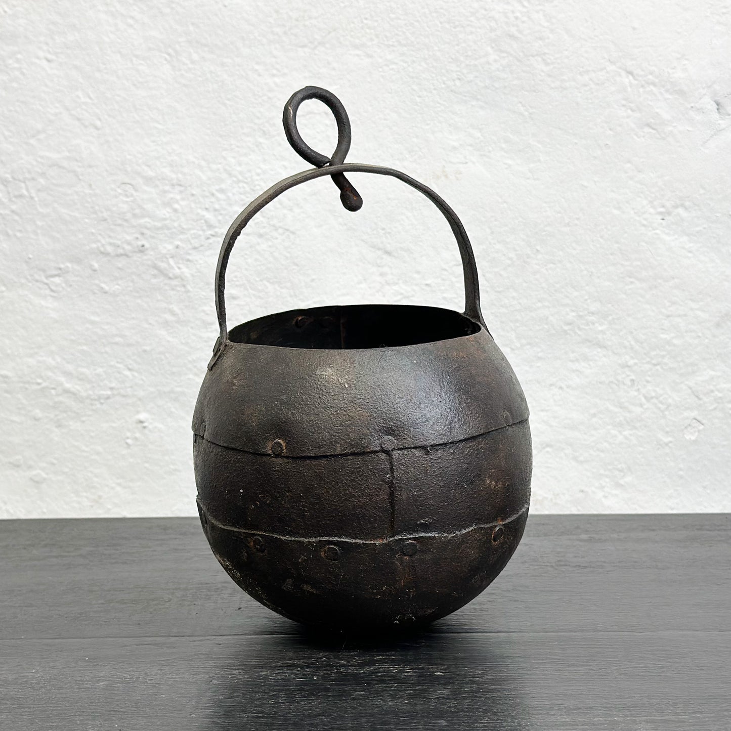 Round Vintage Iron Well Pot