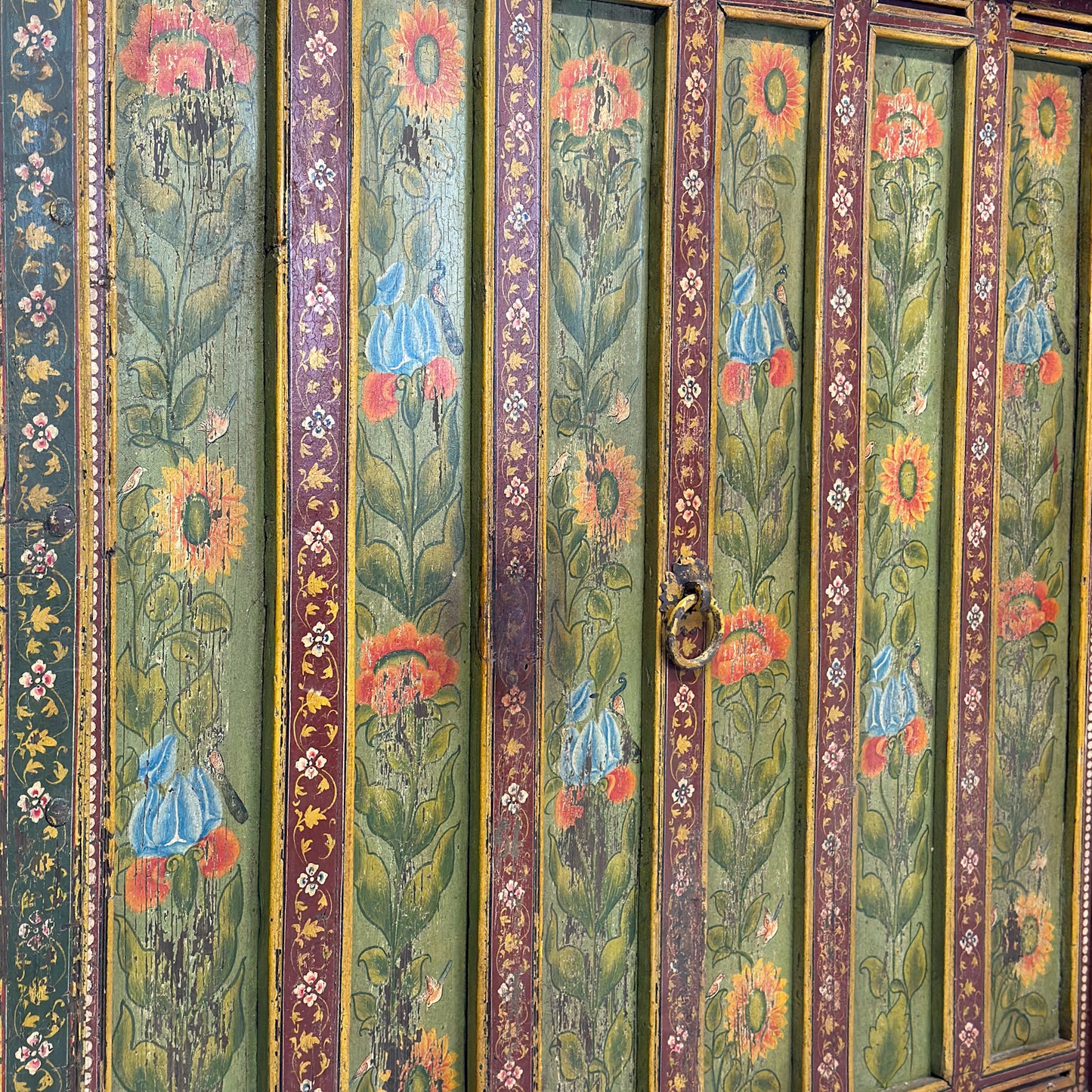 Intricate Painted Vintage Ceiling Panel