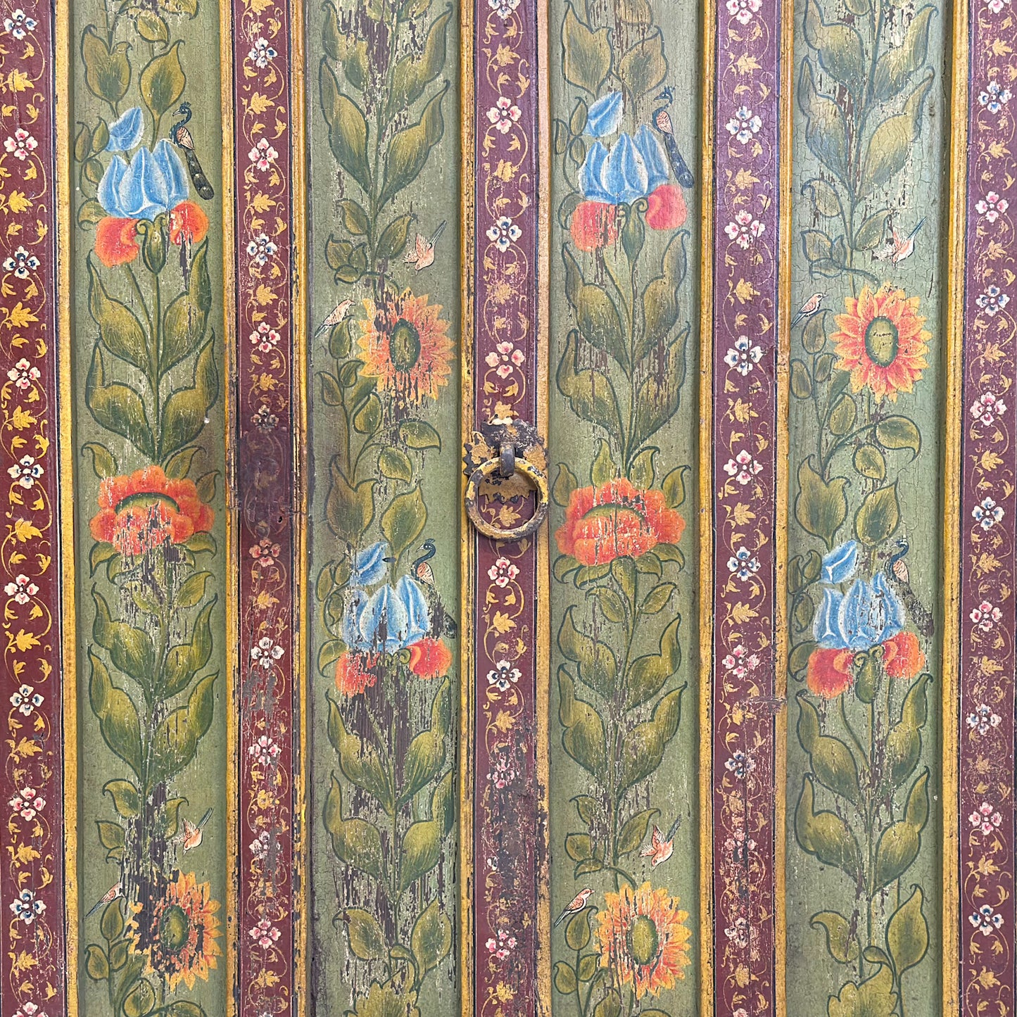 Intricate Painted Vintage Ceiling Panel