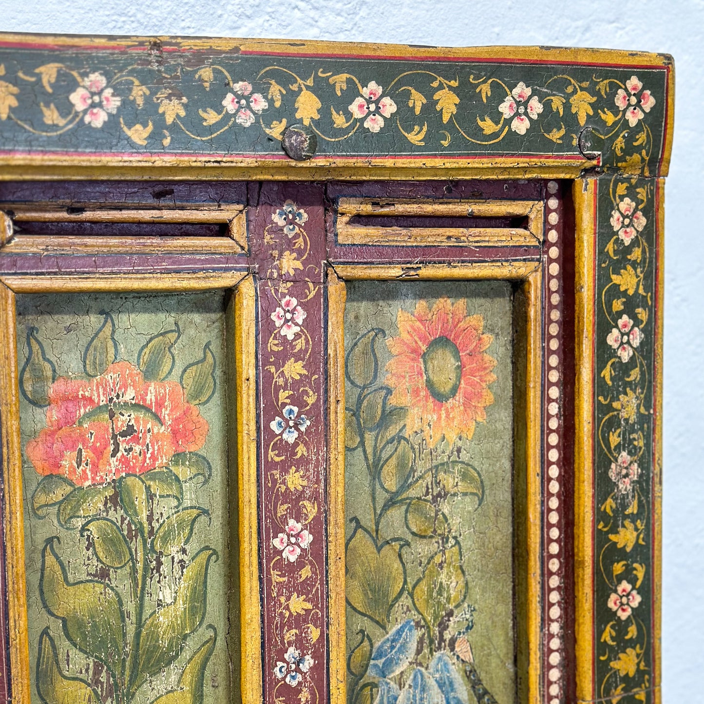 Intricate Painted Vintage Ceiling Panel