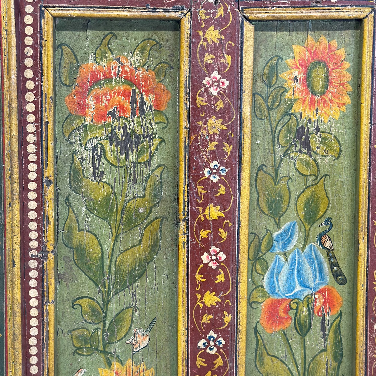 Intricate Painted Vintage Ceiling Panel