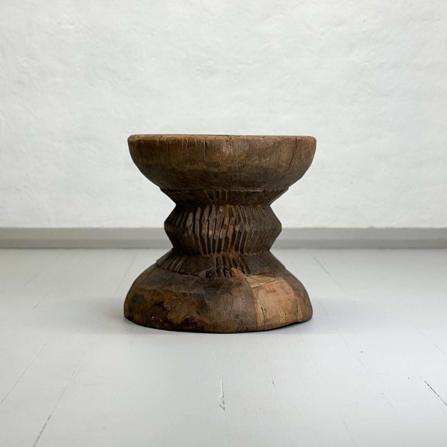 Vintage Teak Okhli Grinder Stool