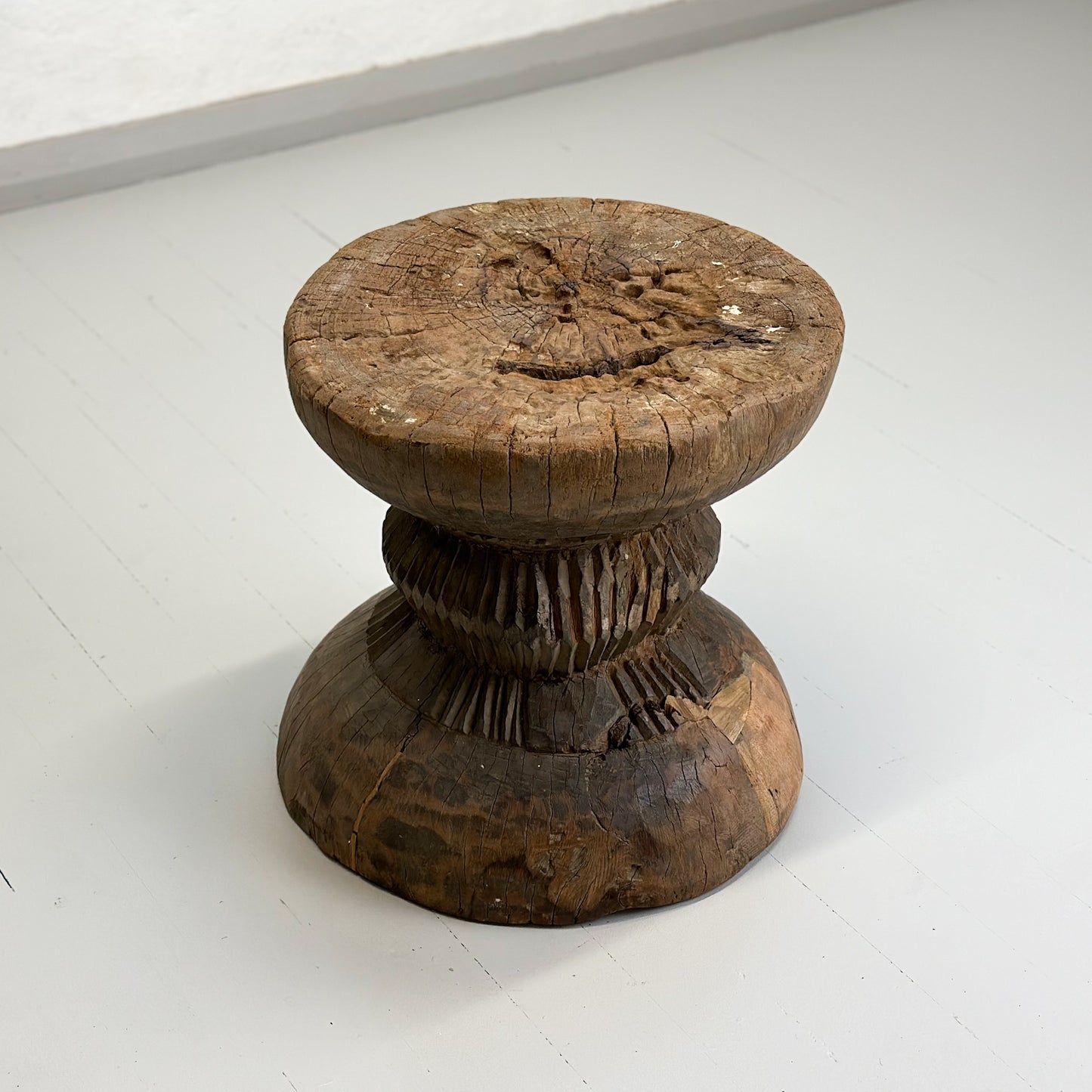 Vintage Teak Okhli Grinder Stool