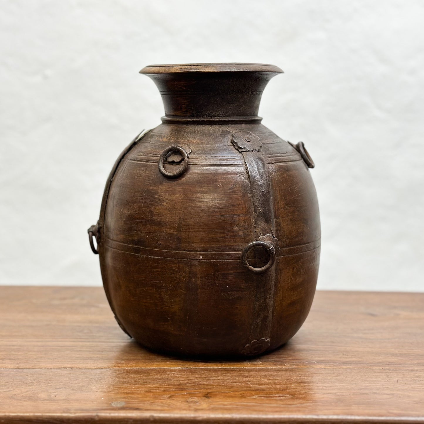 Iron Detailed Teak Naga Pots