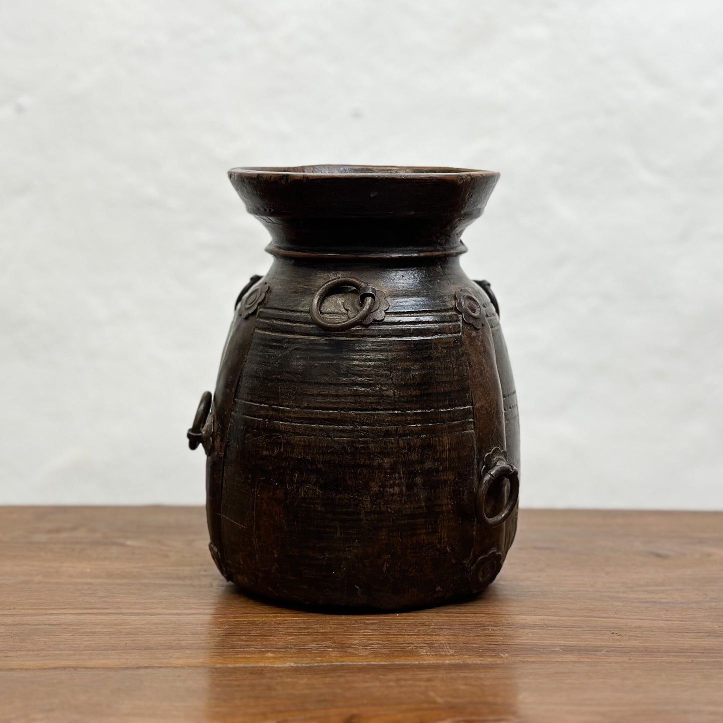 Iron Detailed Teak Naga Pots