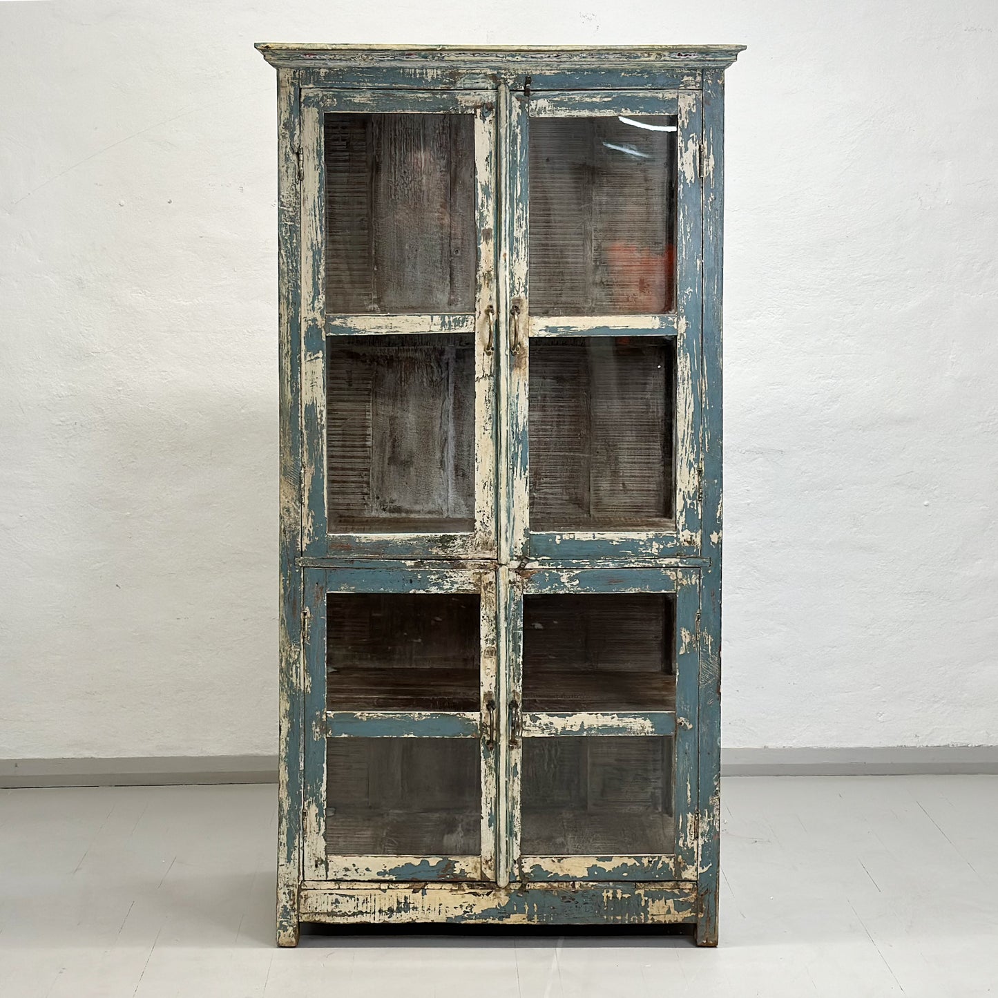 Distressed Vintage Glass Almirah