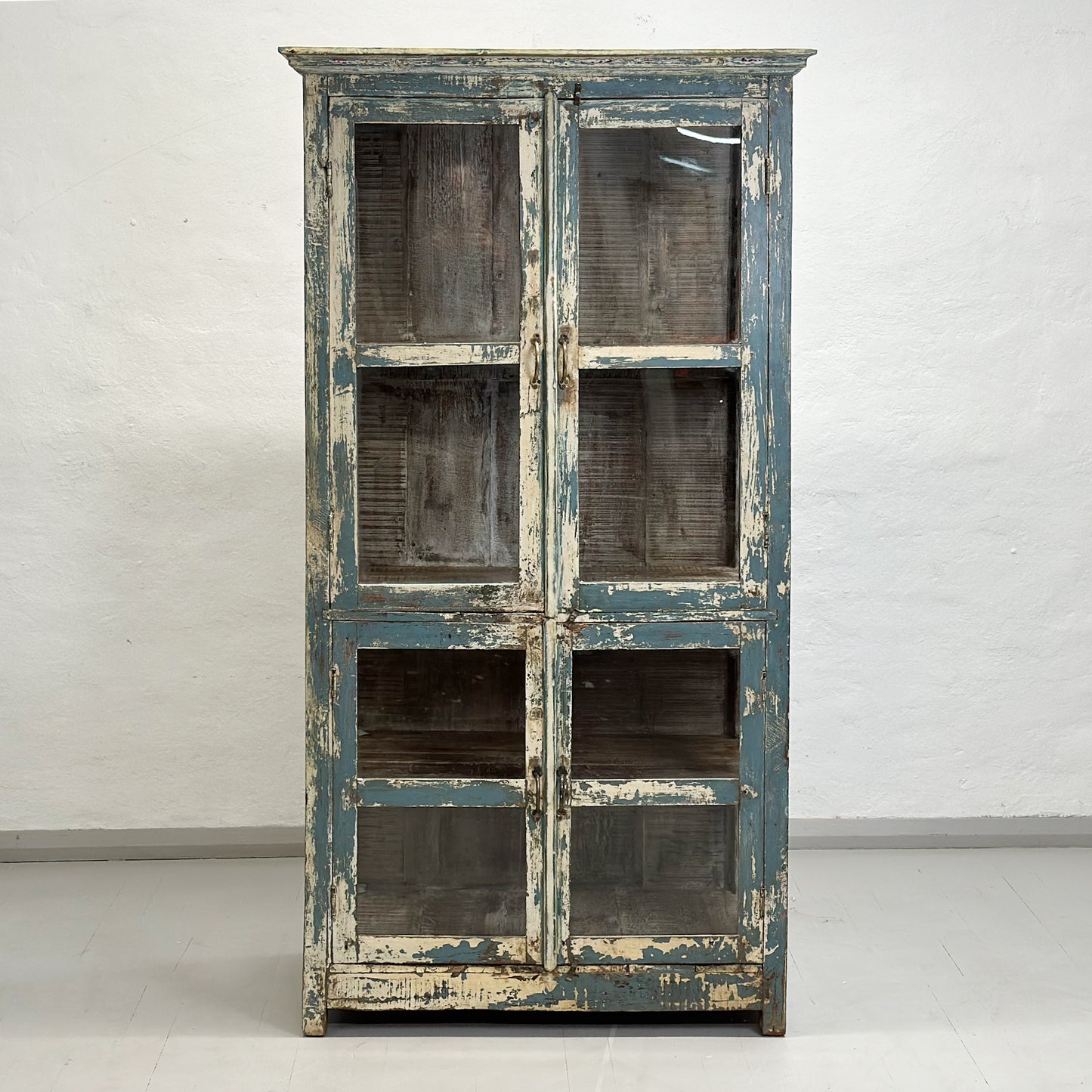 Distressed Vintage Glass Almirah