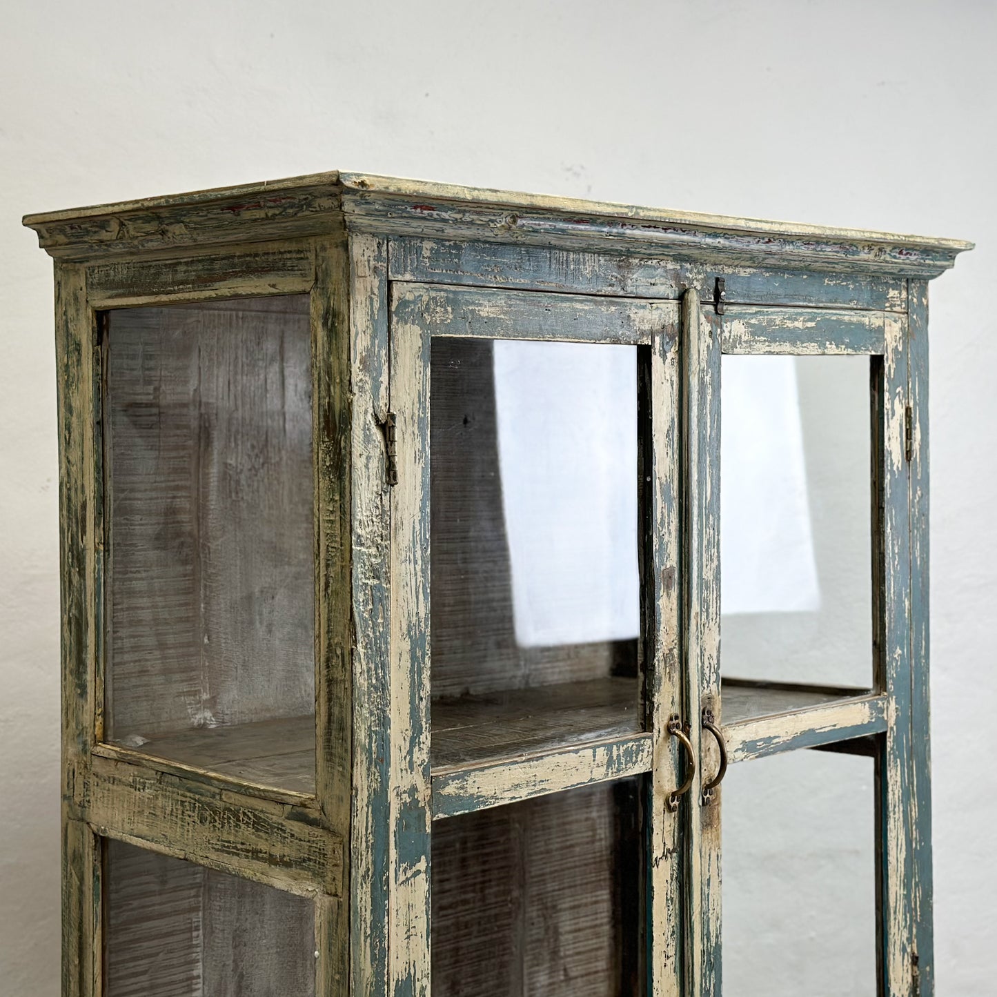 Distressed Vintage Glass Almirah