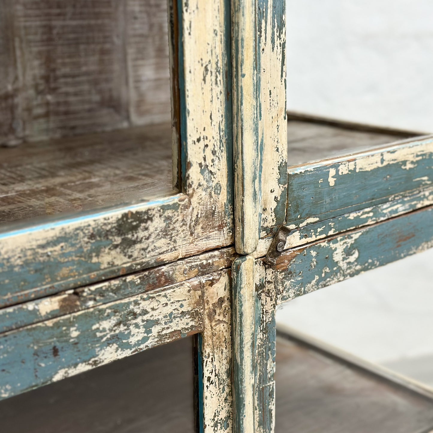 Distressed Vintage Glass Almirah