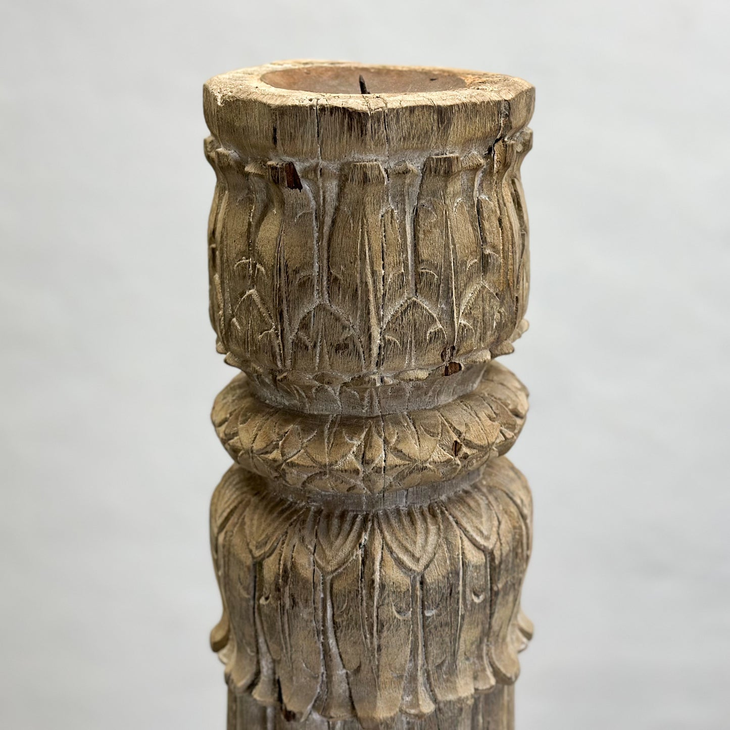 Carved Column Candle Stand