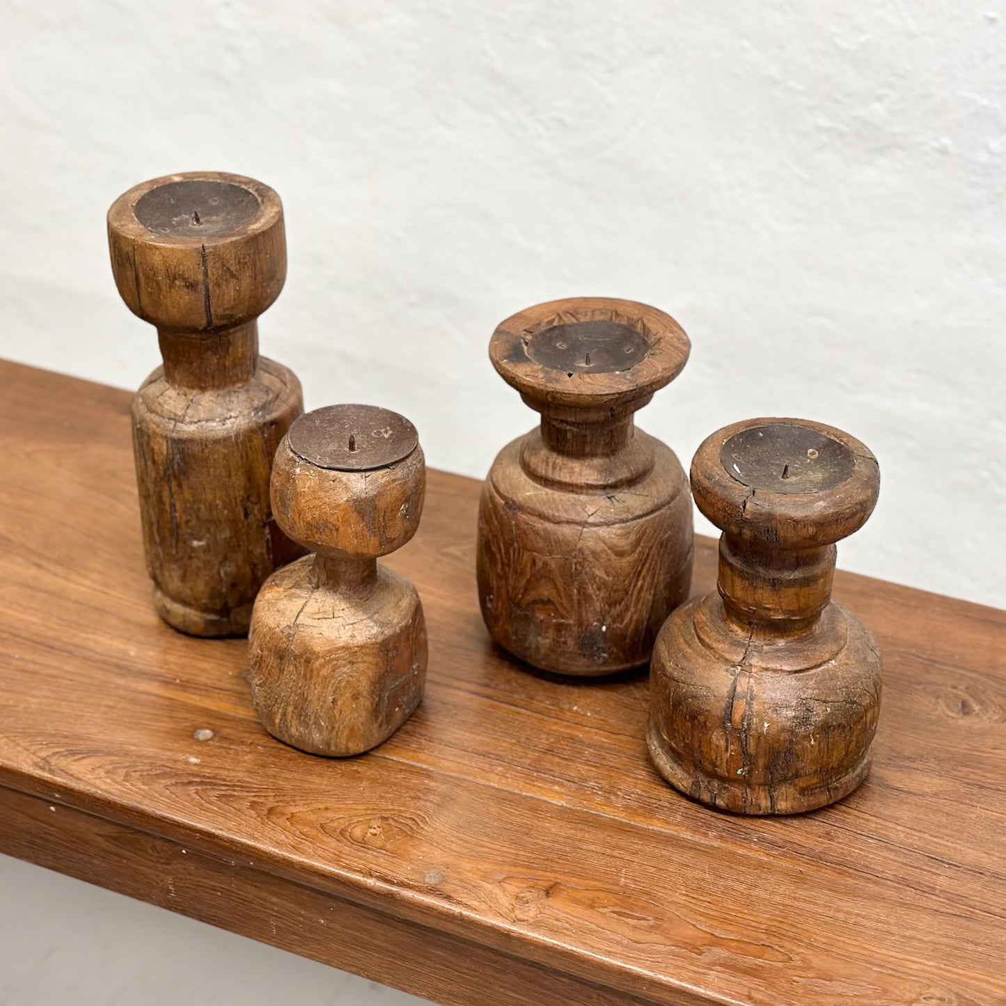 Primitive Teak Candle Stick