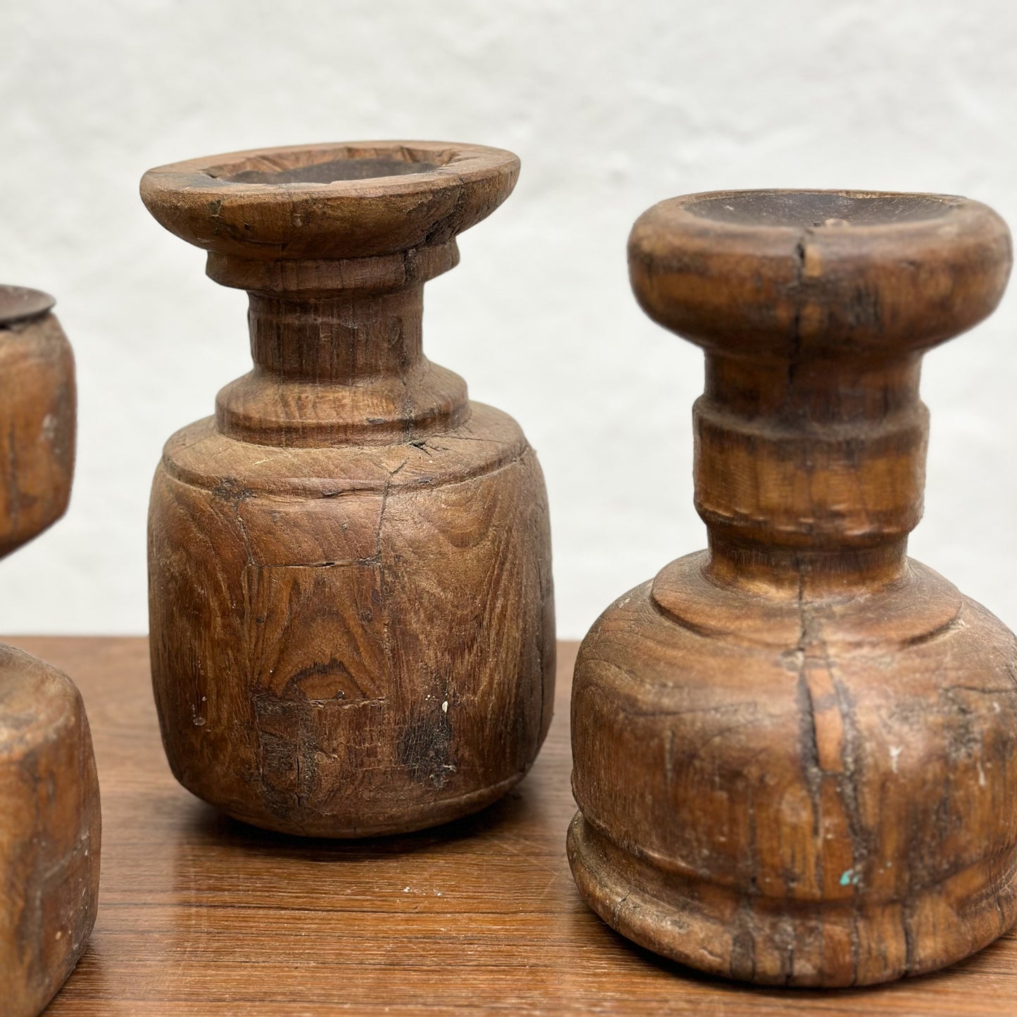 Primitive Teak Candle Stick