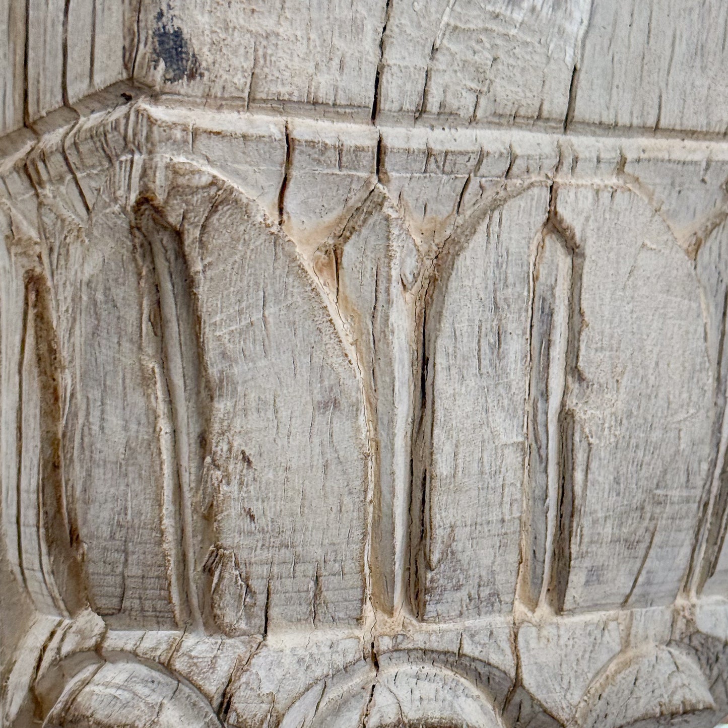 Close-up of carved stone with intricate patterns