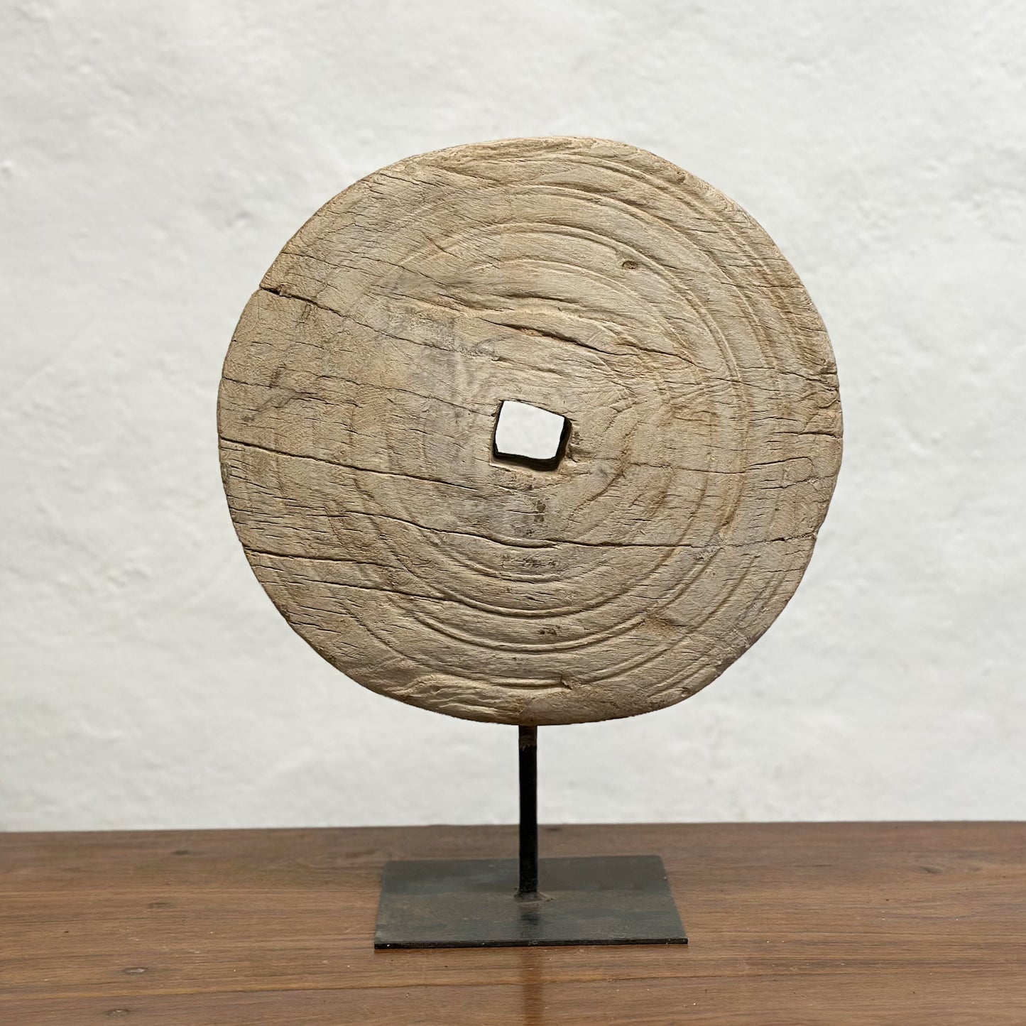 Bleached-Teak-Indian-Wheel-on-Stand1