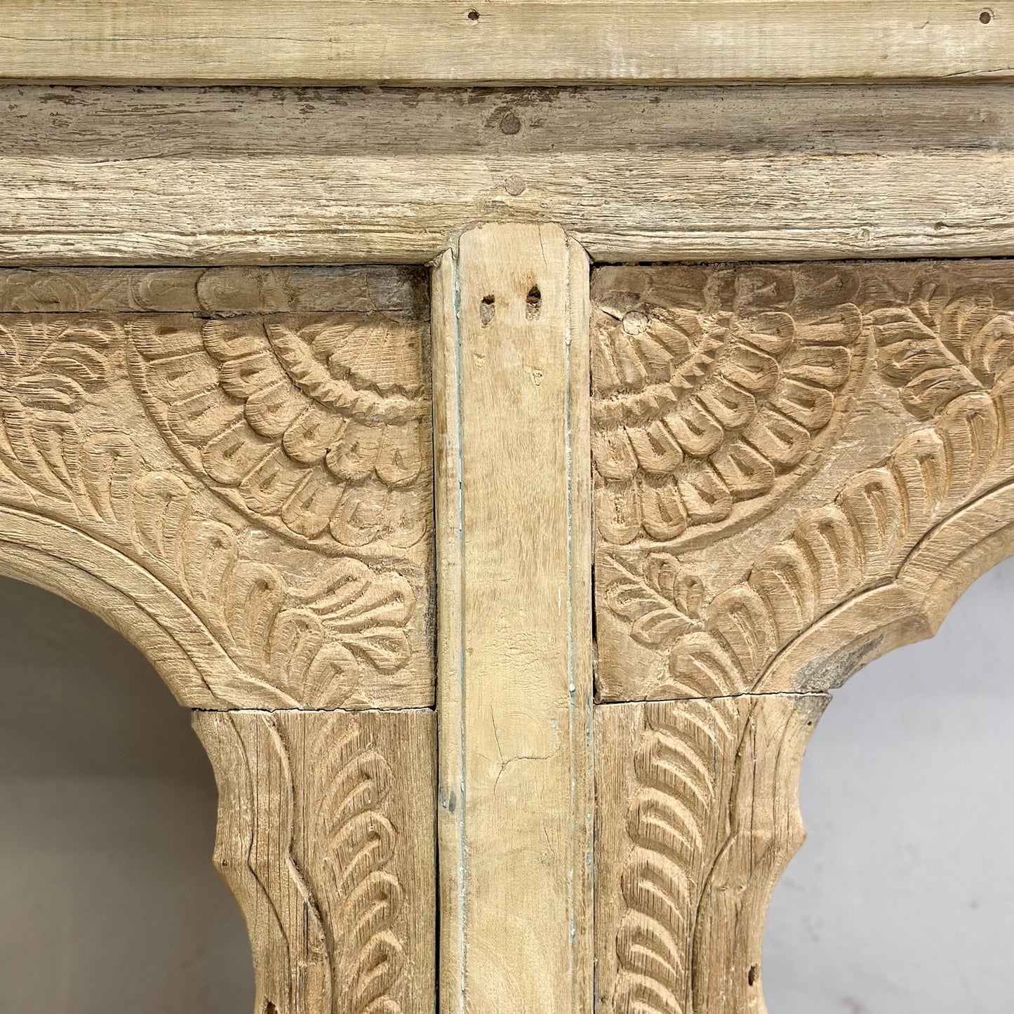 Carved Console with Framed Shelf