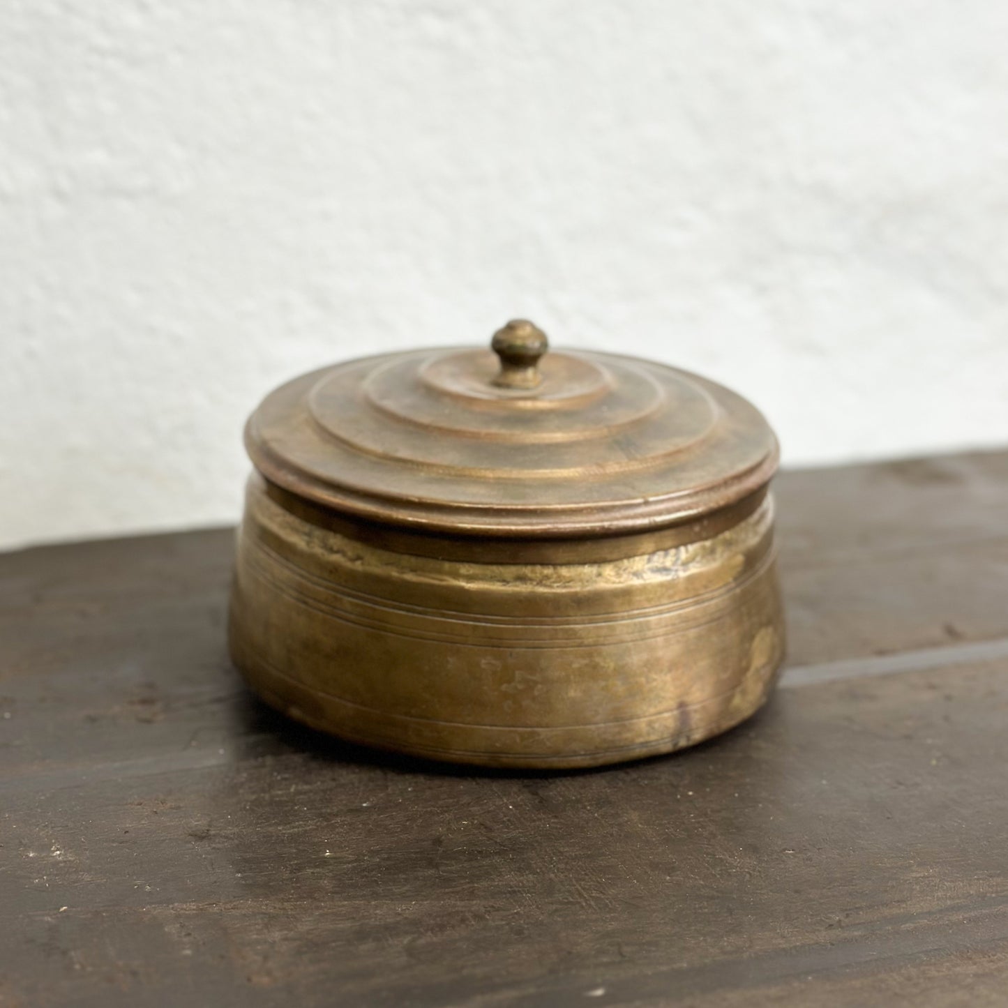 Small Knob Lid Brass Chapati Box I