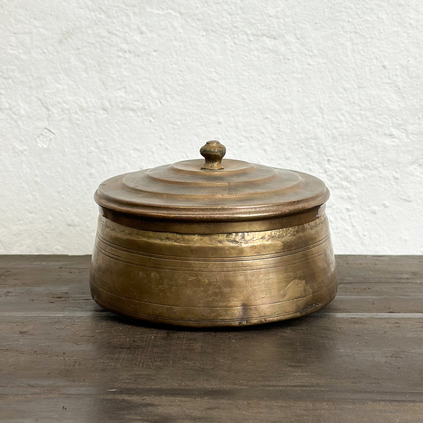 Small Knob Lid Brass Chapati Box I