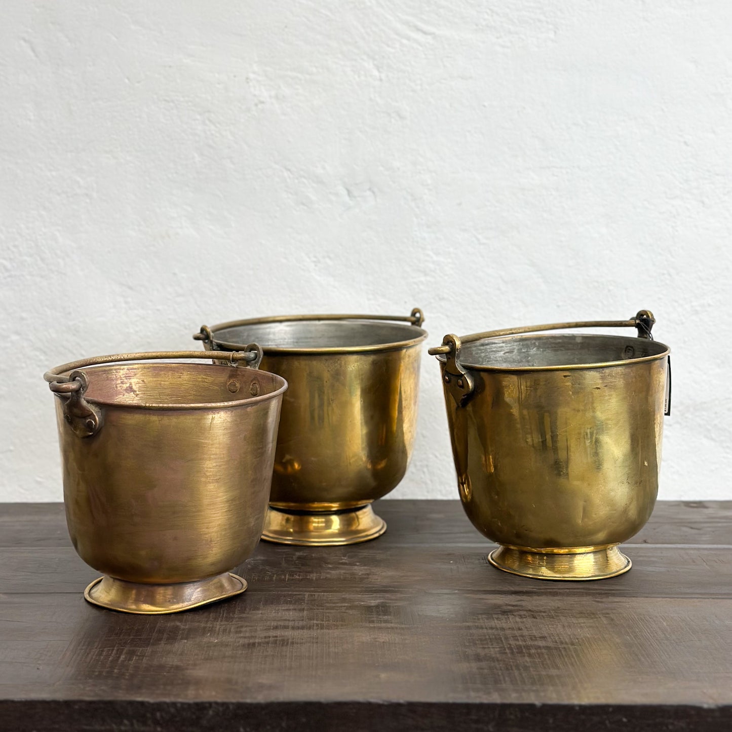 Medium Brass Bucket with Base