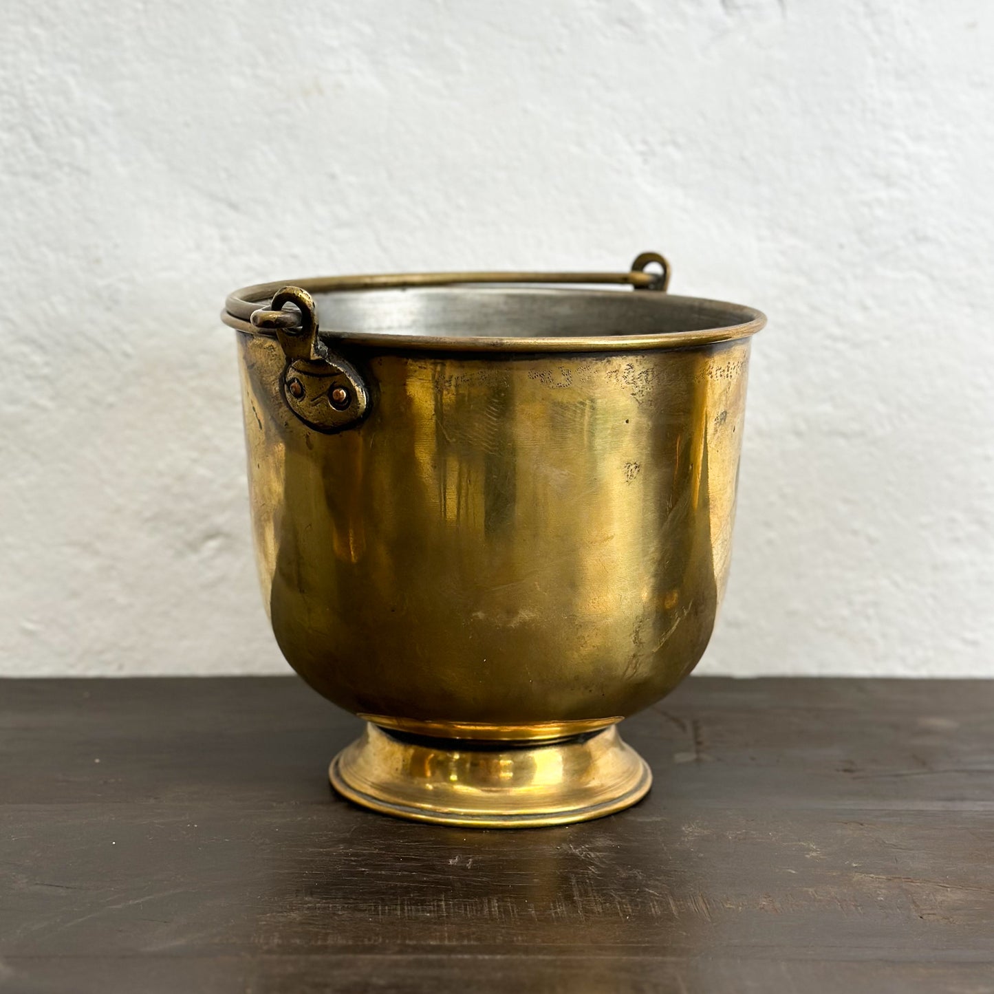 Medium Brass Bucket with Base