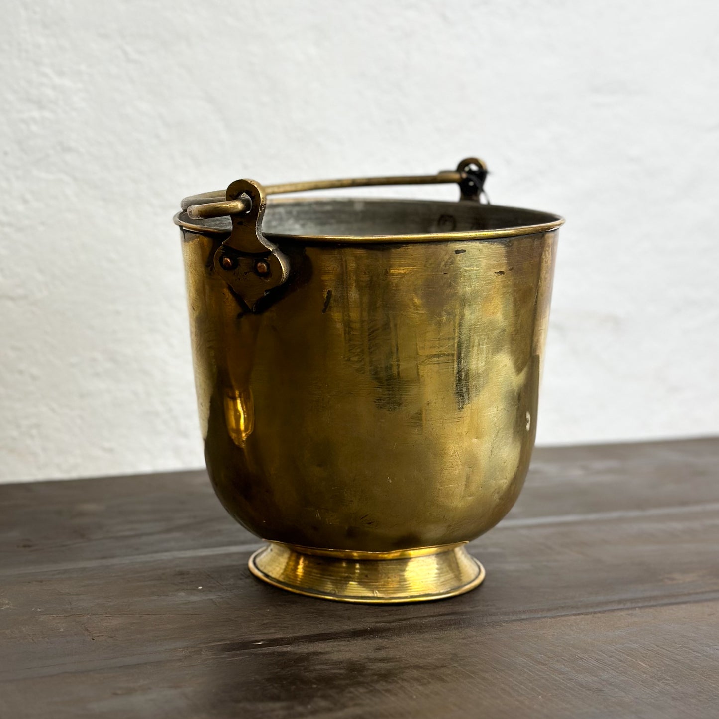 Medium Brass Bucket with Base