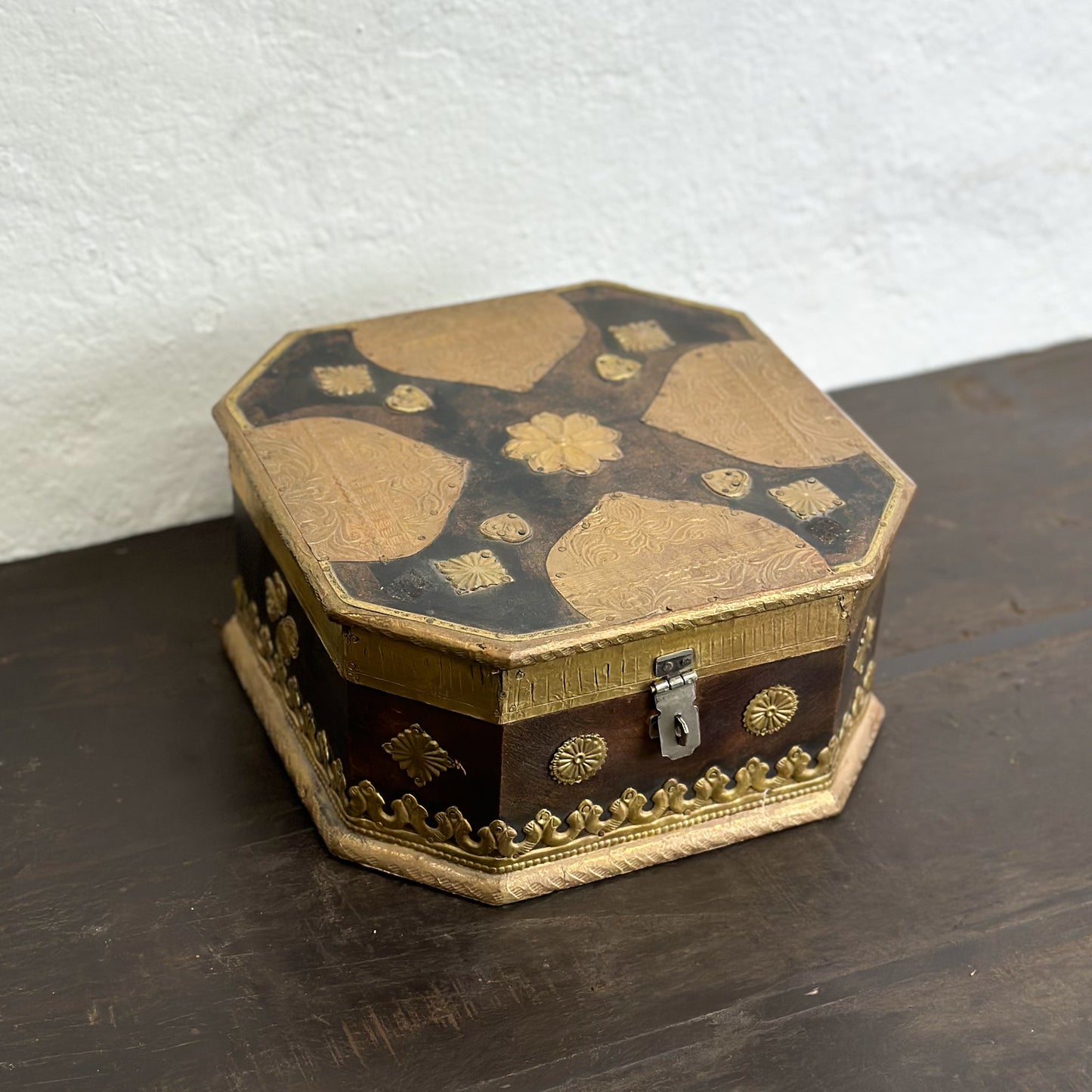 Brass Embellished Trinket Box