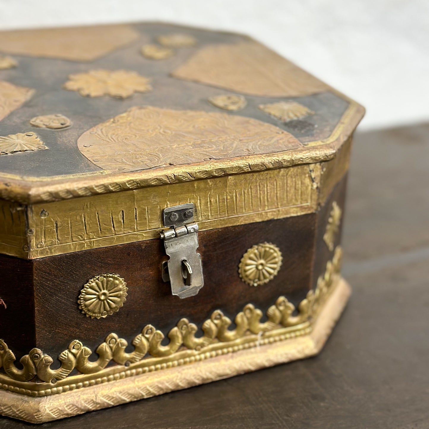 Brass Embellished Trinket Box