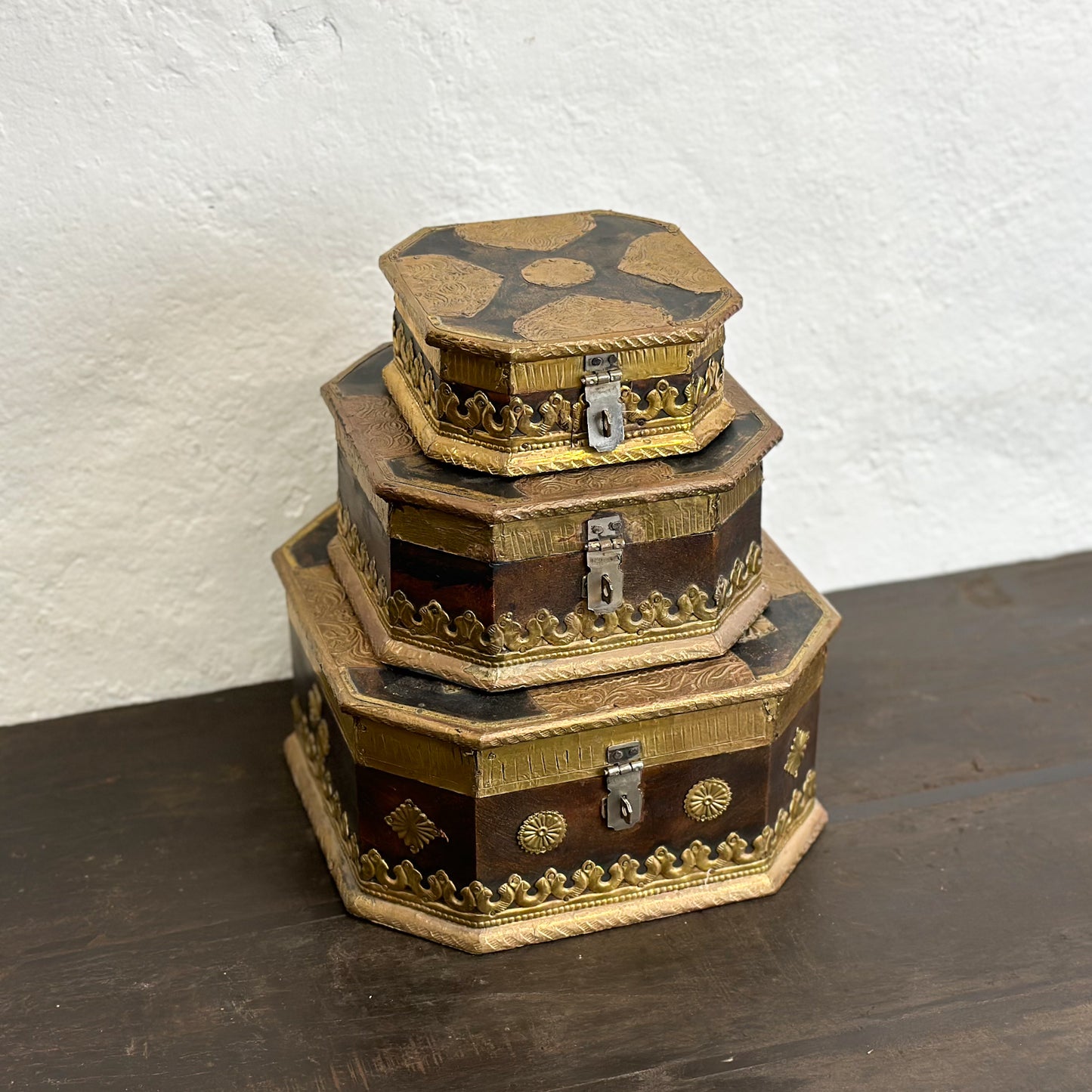 Brass Embellished Trinket Box