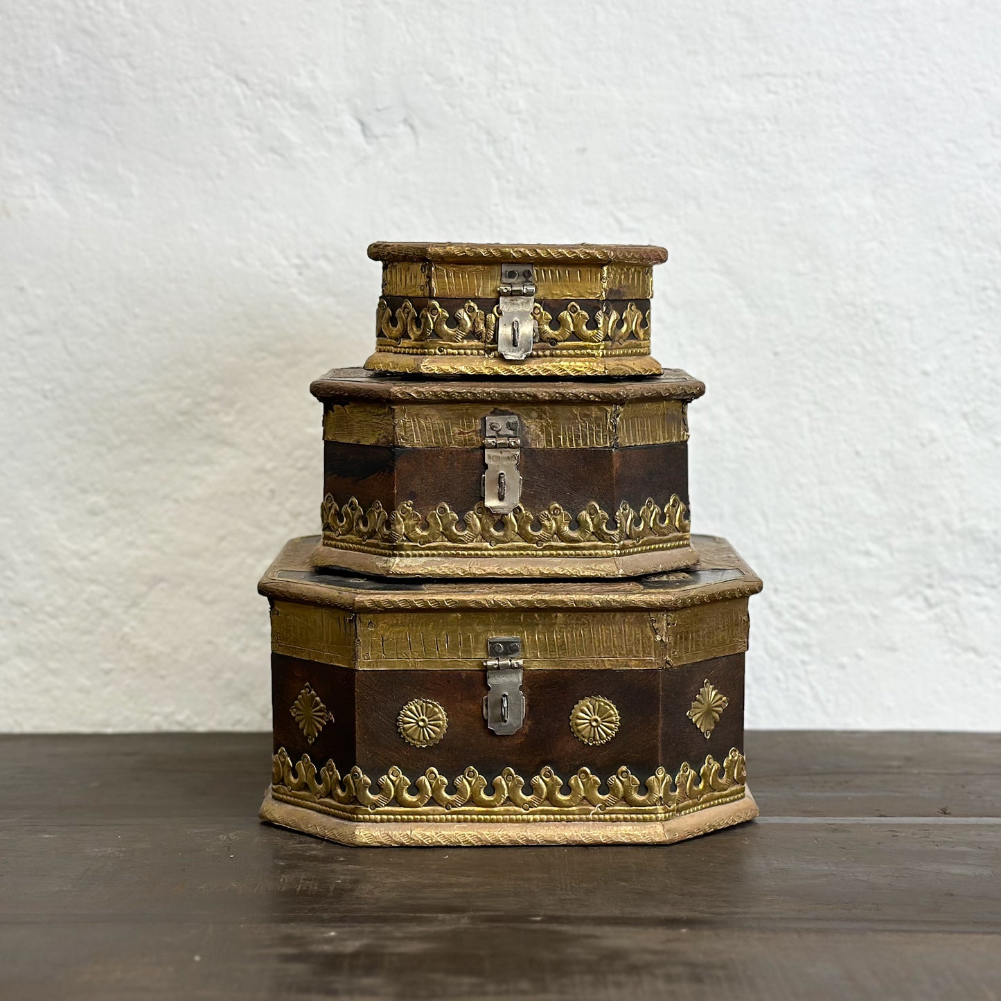 Brass Embellished Trinket Box