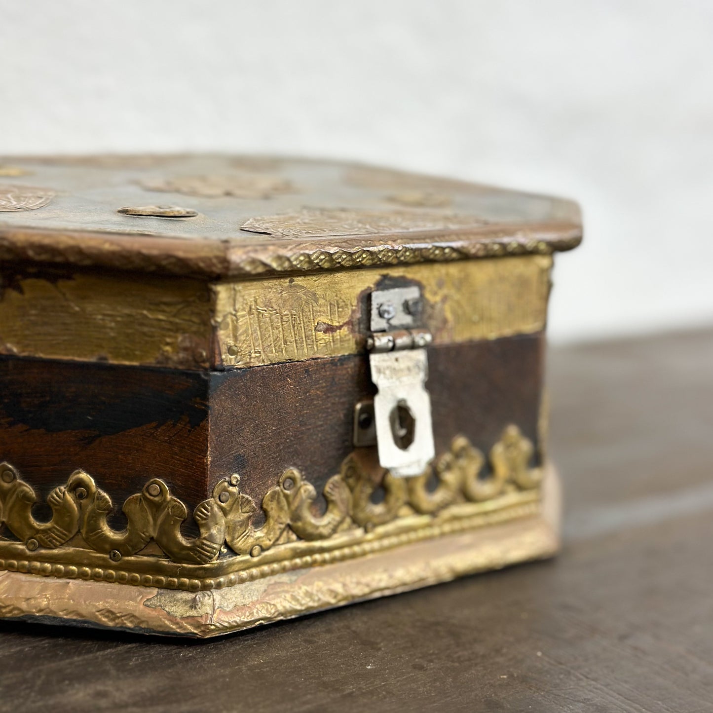 Brass Embellished Trinket Box