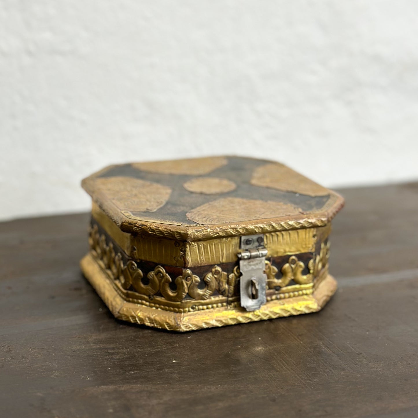 Brass Embellished Trinket Box