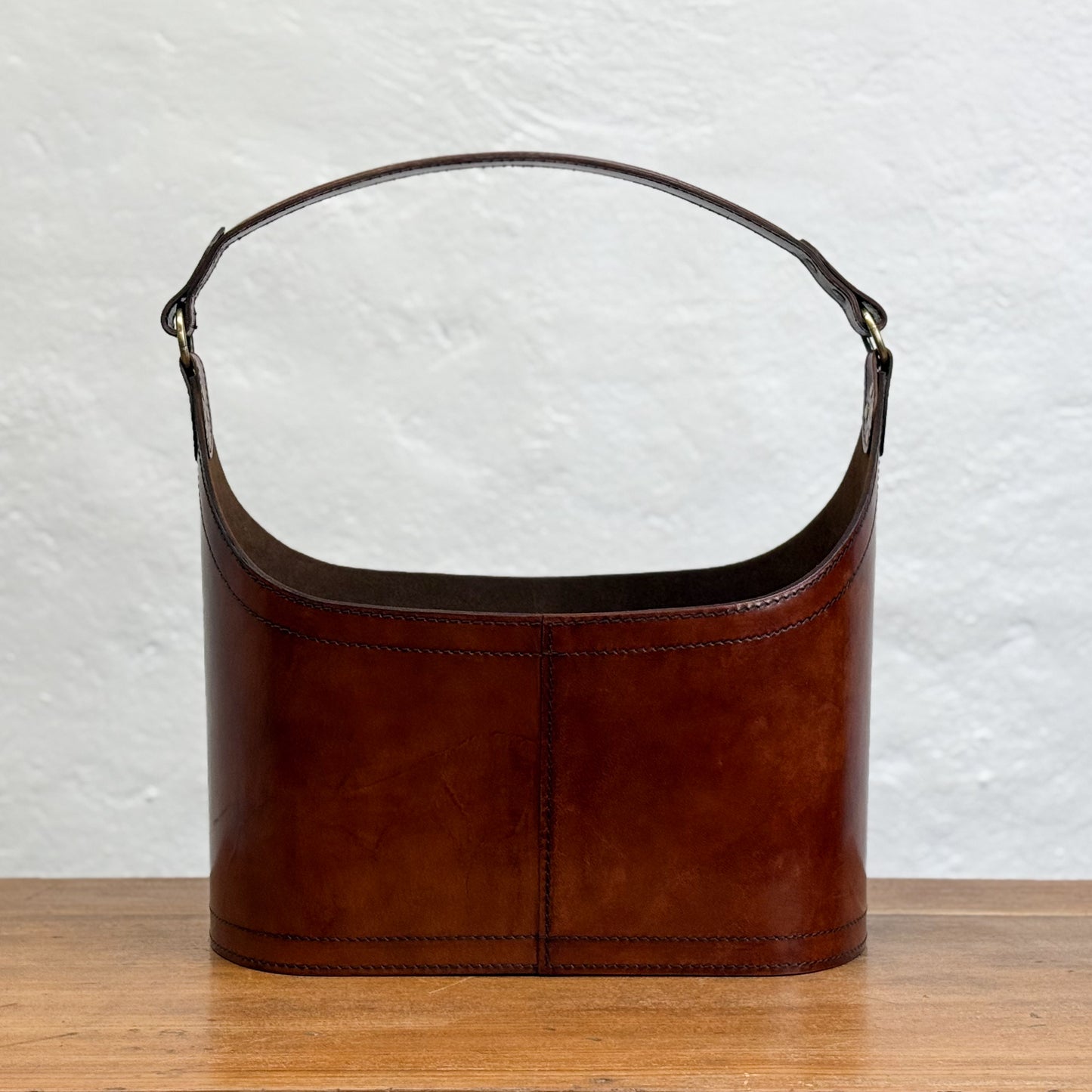 Leather Basket with Handle