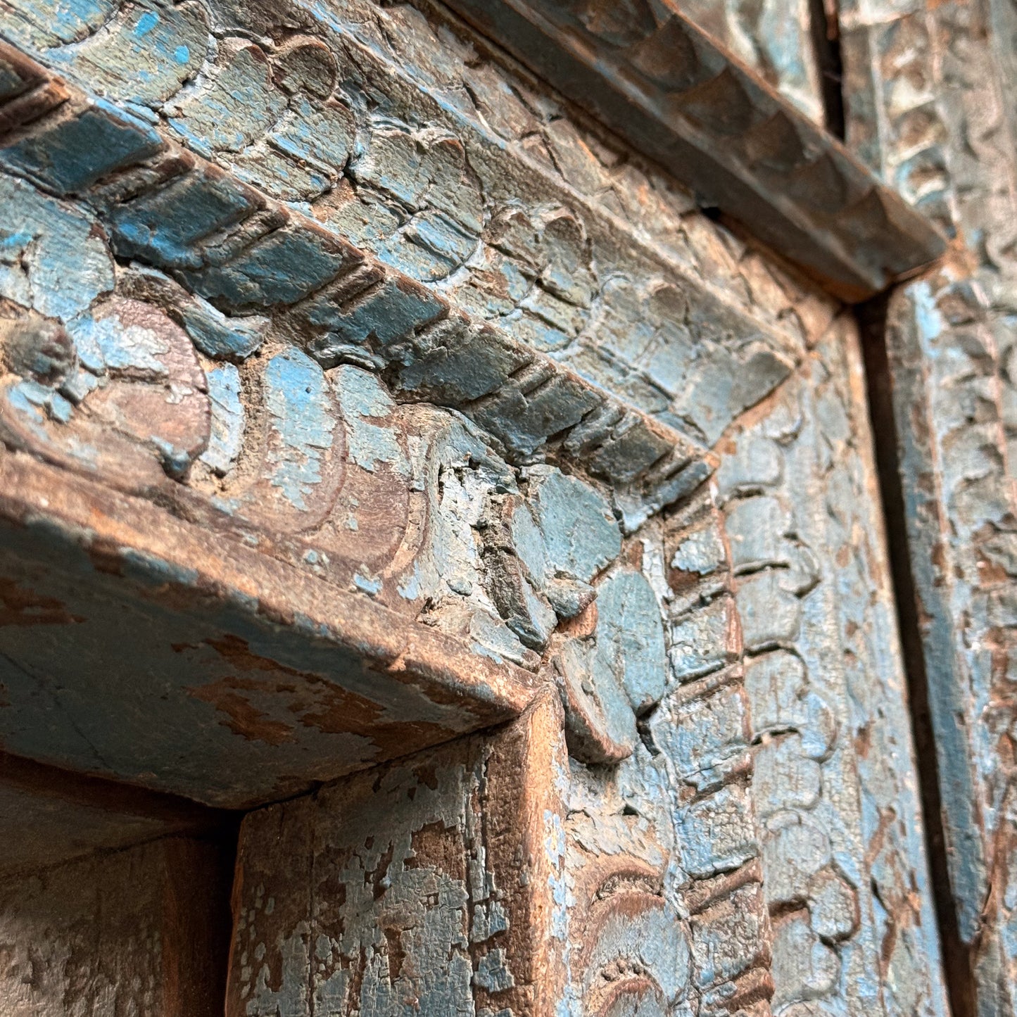 Close-up of stone architectural detail with intricate patterns