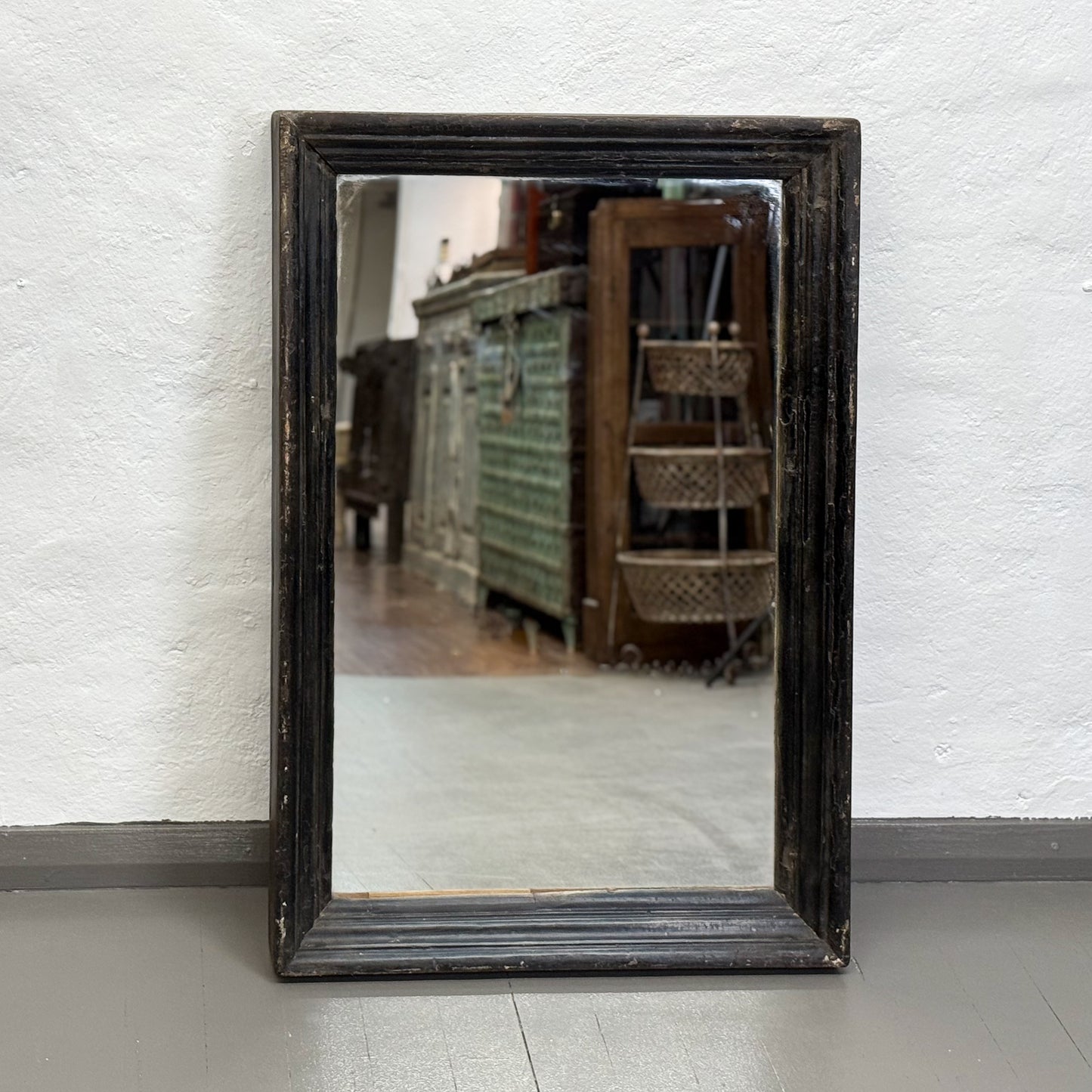 Black Vintage Teak Mirror