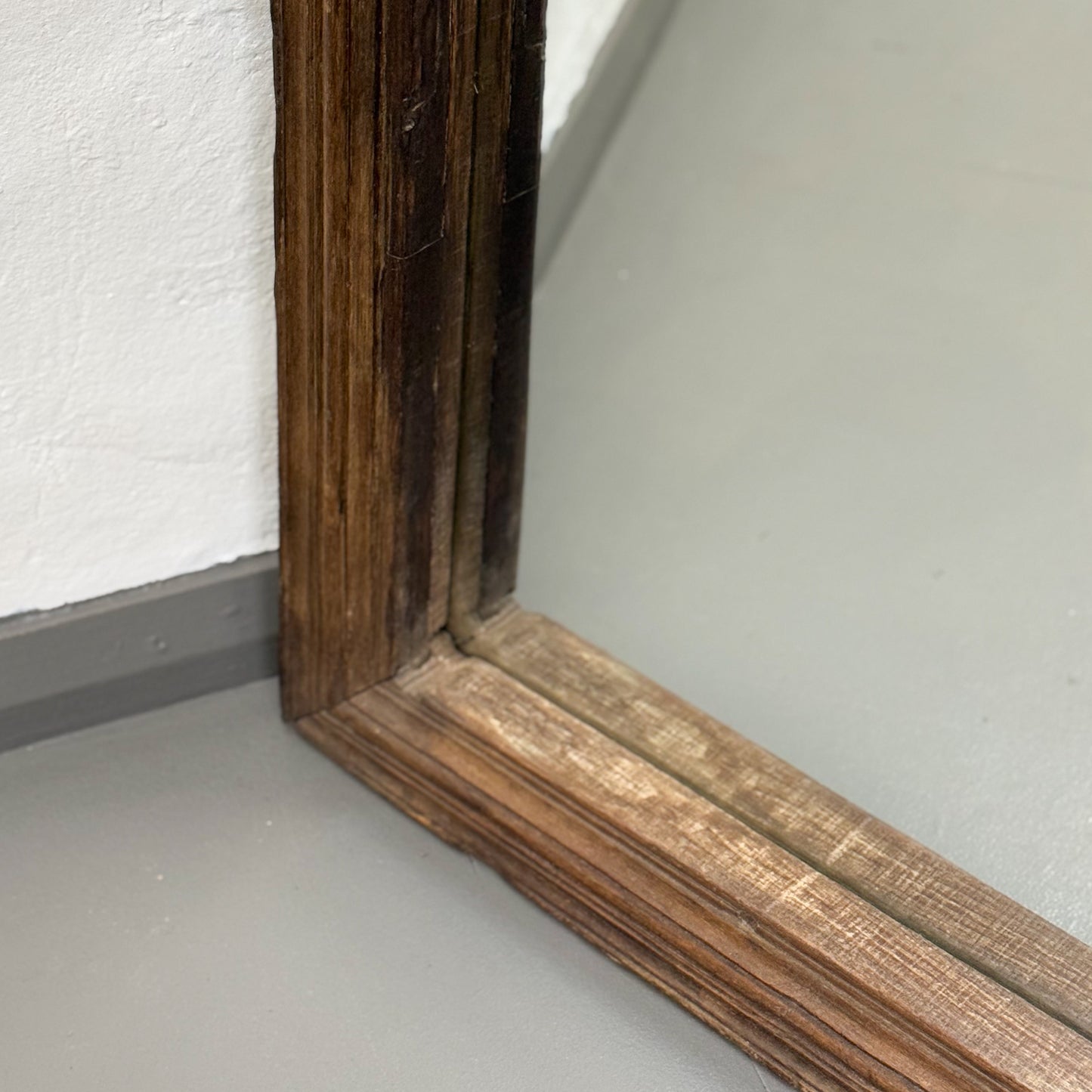 Large Simple Vintage Teak Mirror