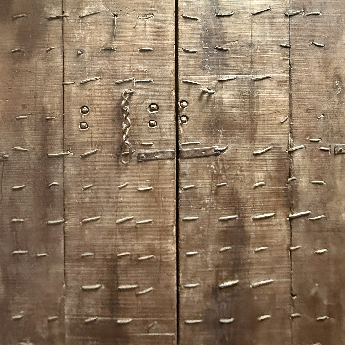 Brown Antique Indian Door in Frame