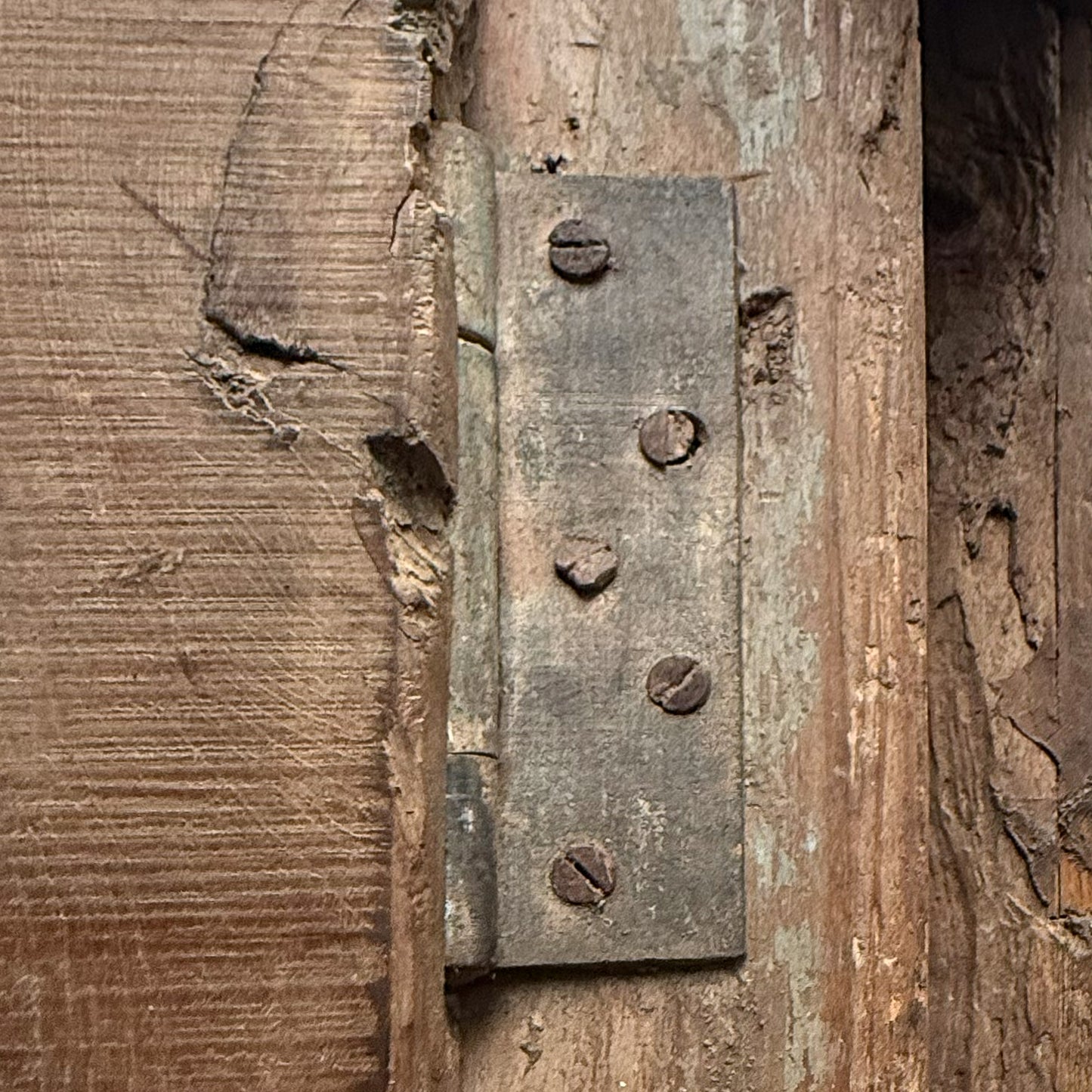 Brown Antique Indian Door in Frame