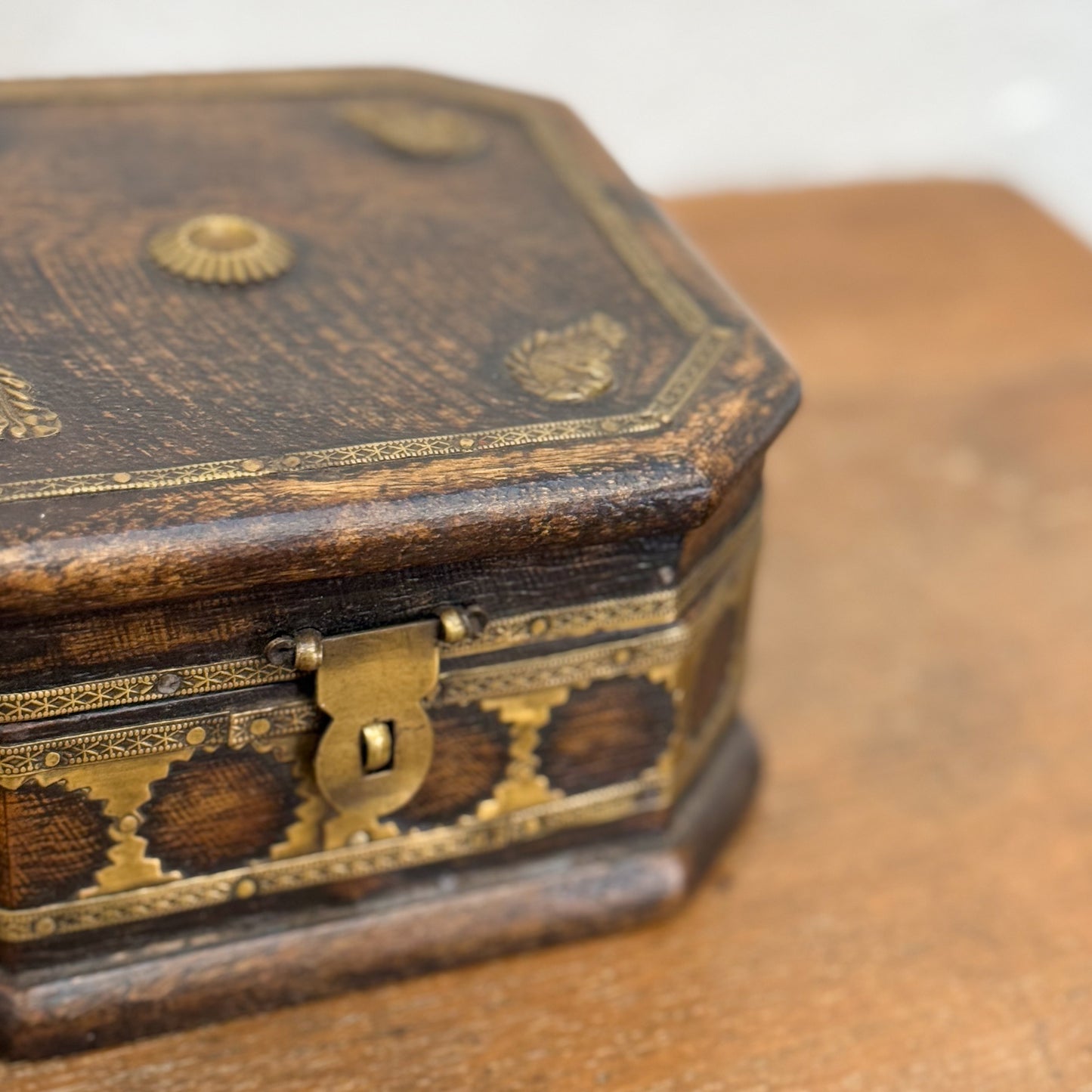 Vintage Brass Embellished Box